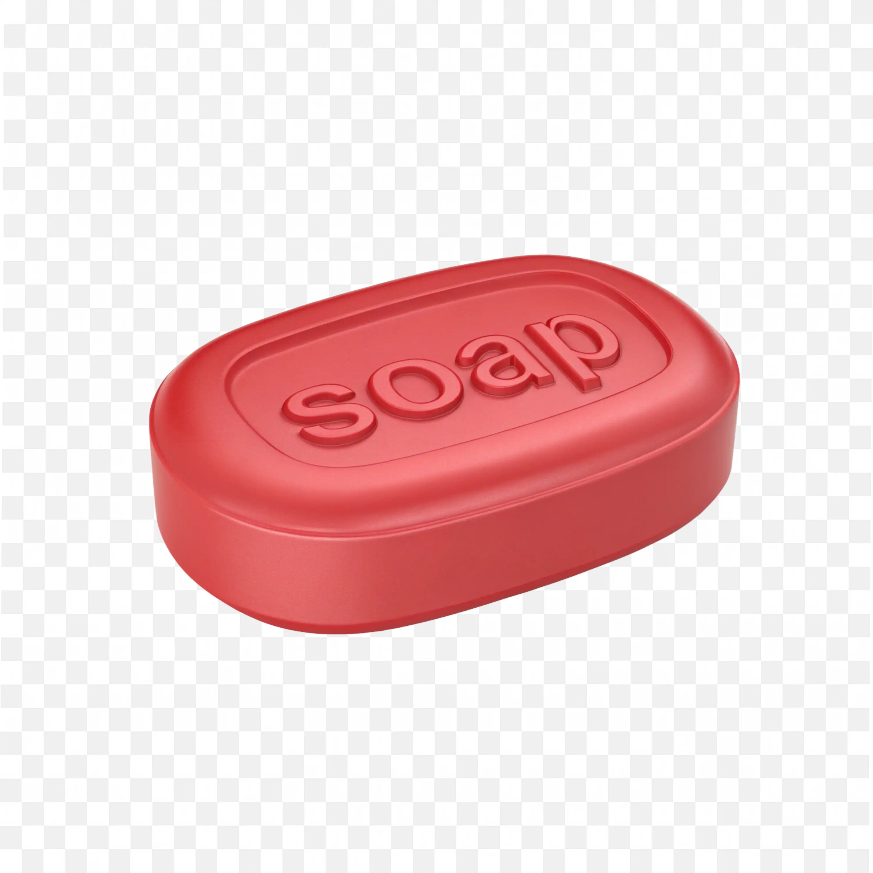 Light Red Soap Bar with Text for Clean Health Icon PNG