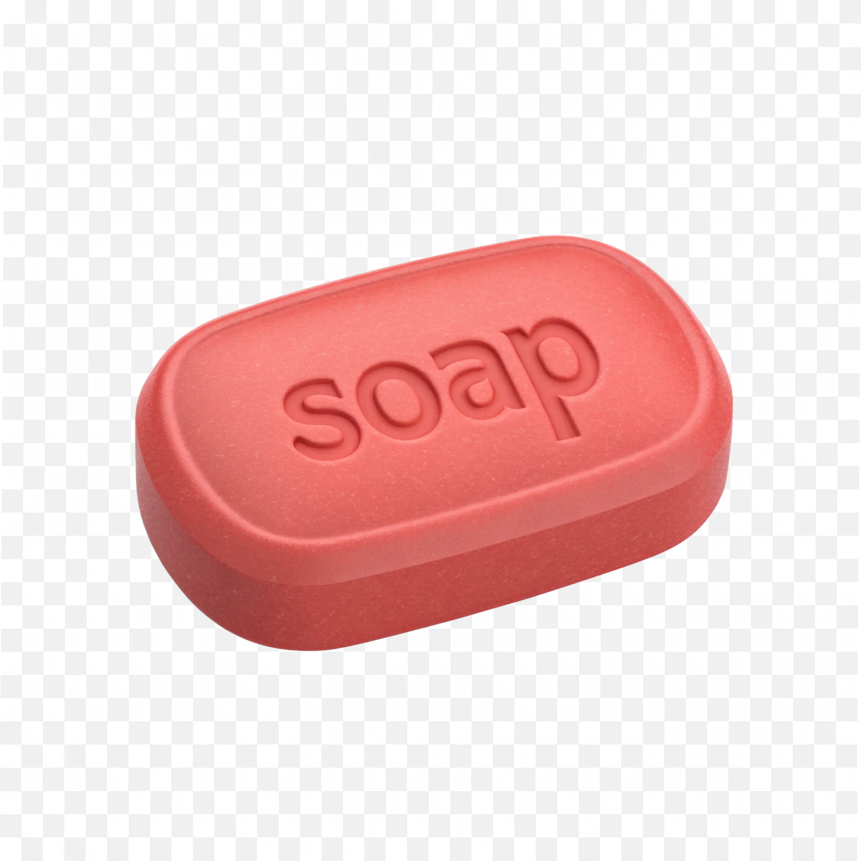 Red Oval Soap Bar with Embossed Text Cleanliness Icon PNG
