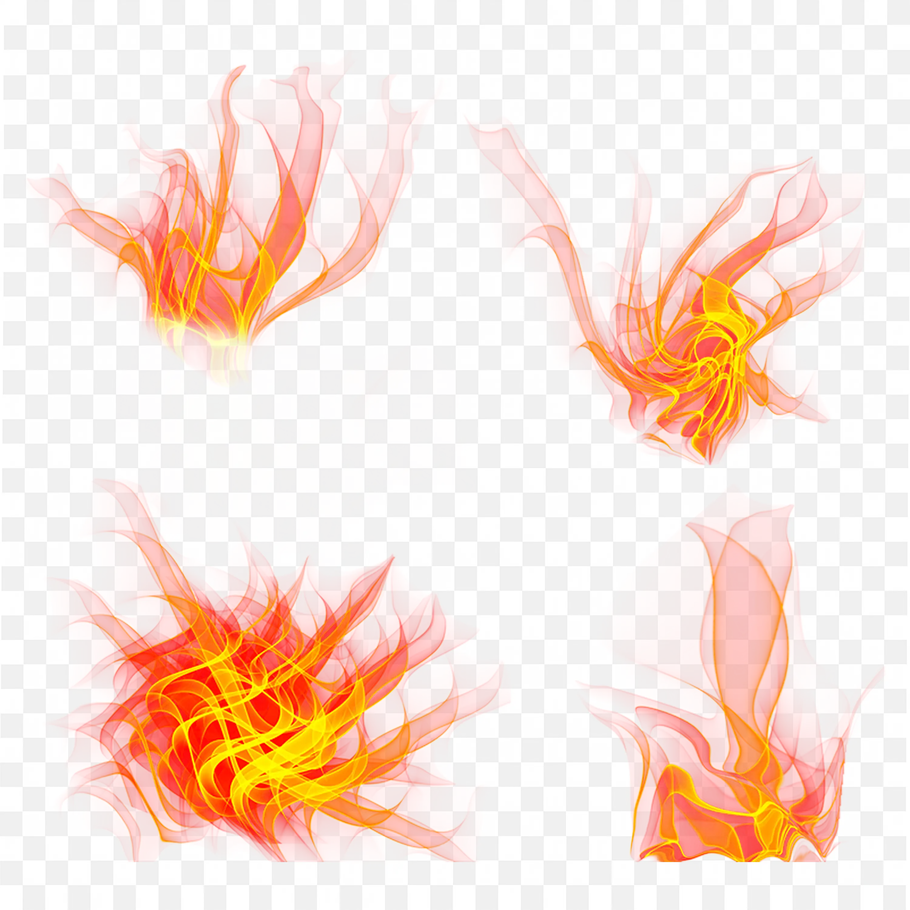 Abstract Fire Swirls Dynamic Red and Yellow Flame Vector Art
