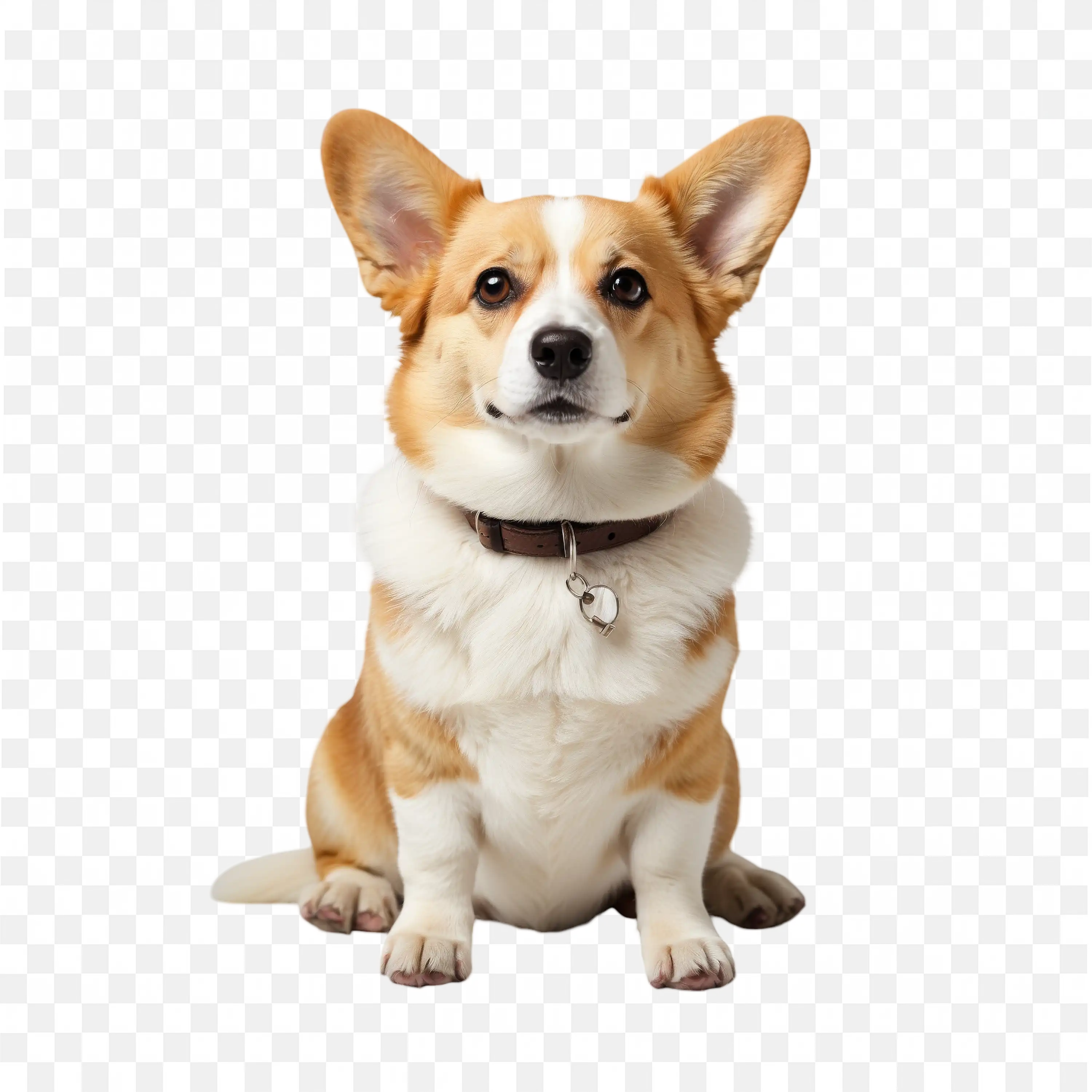 Adorable Corgi Puppy Sitting Front View PNG Clipart