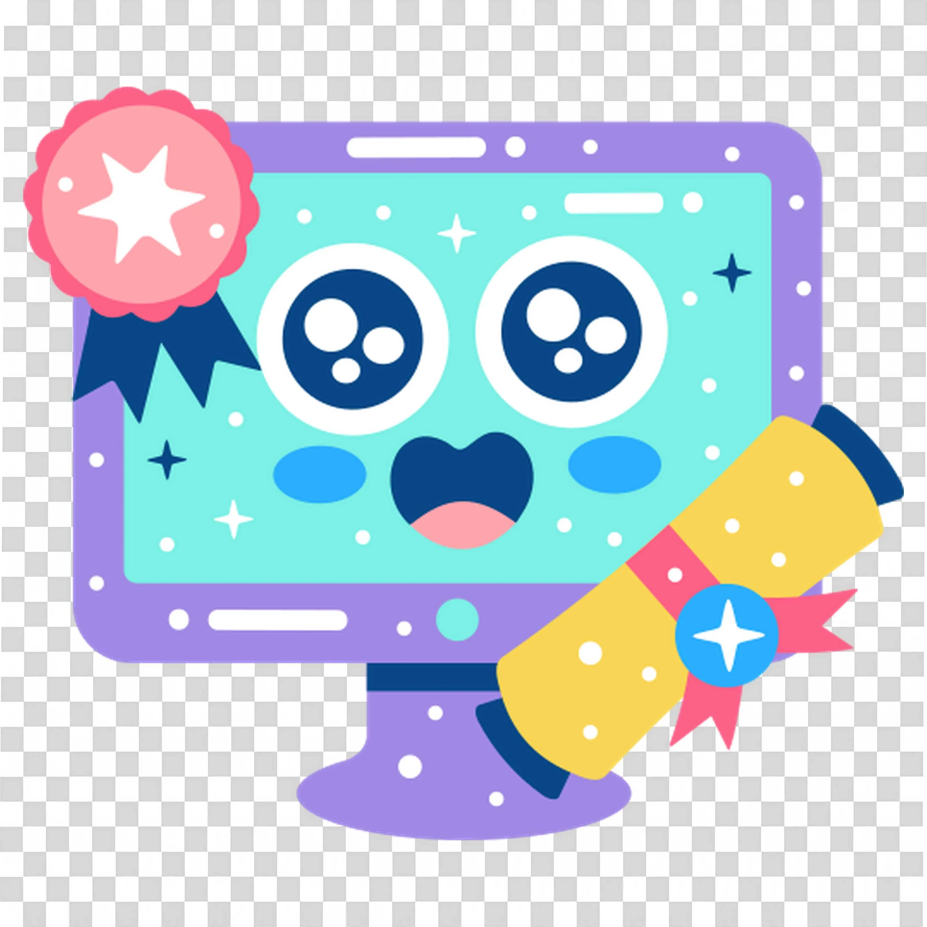 AI Robot Teaching Kids about Shapes and Colors Png