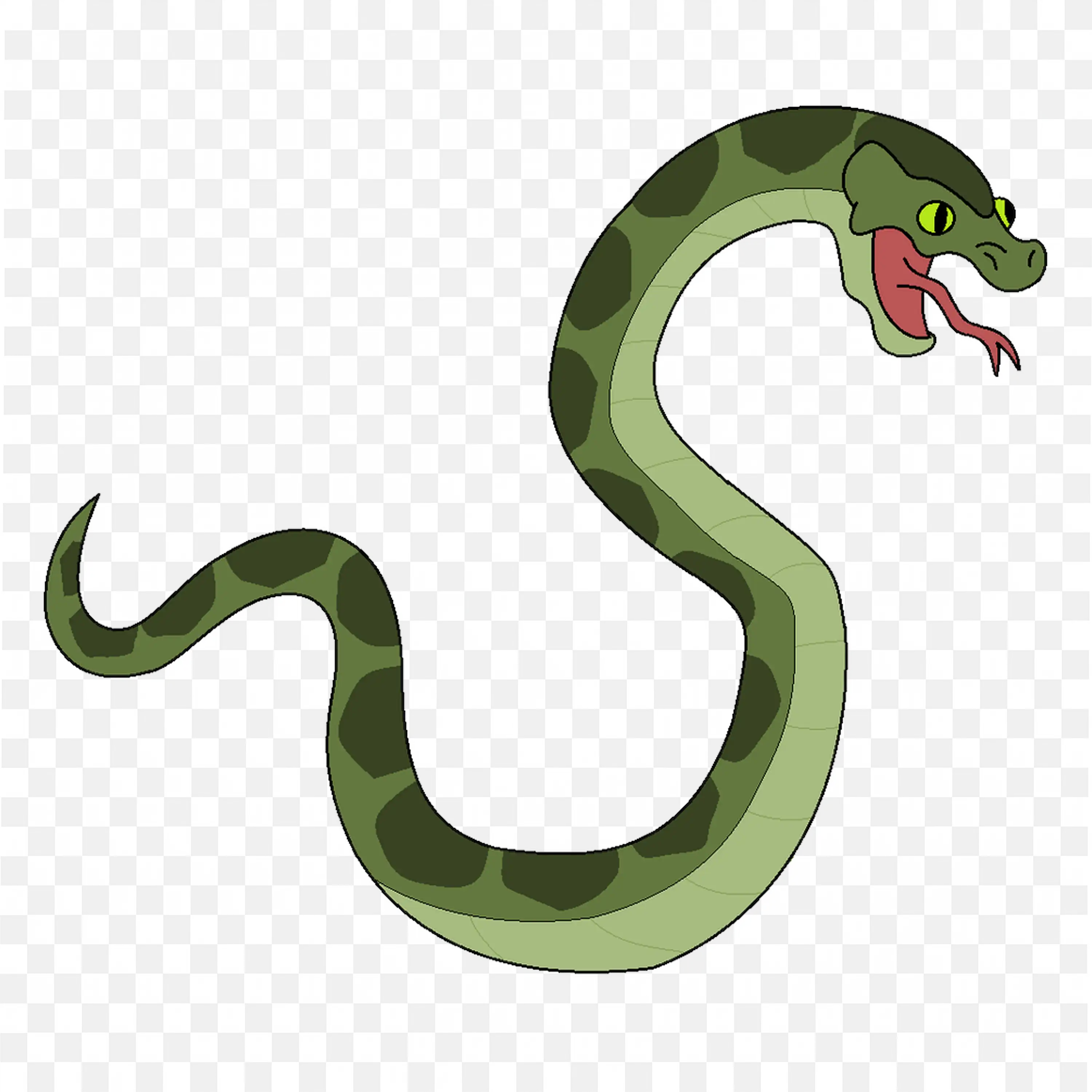 Angry Snake Clip Art Red Tongue Green Reptile Nature Art