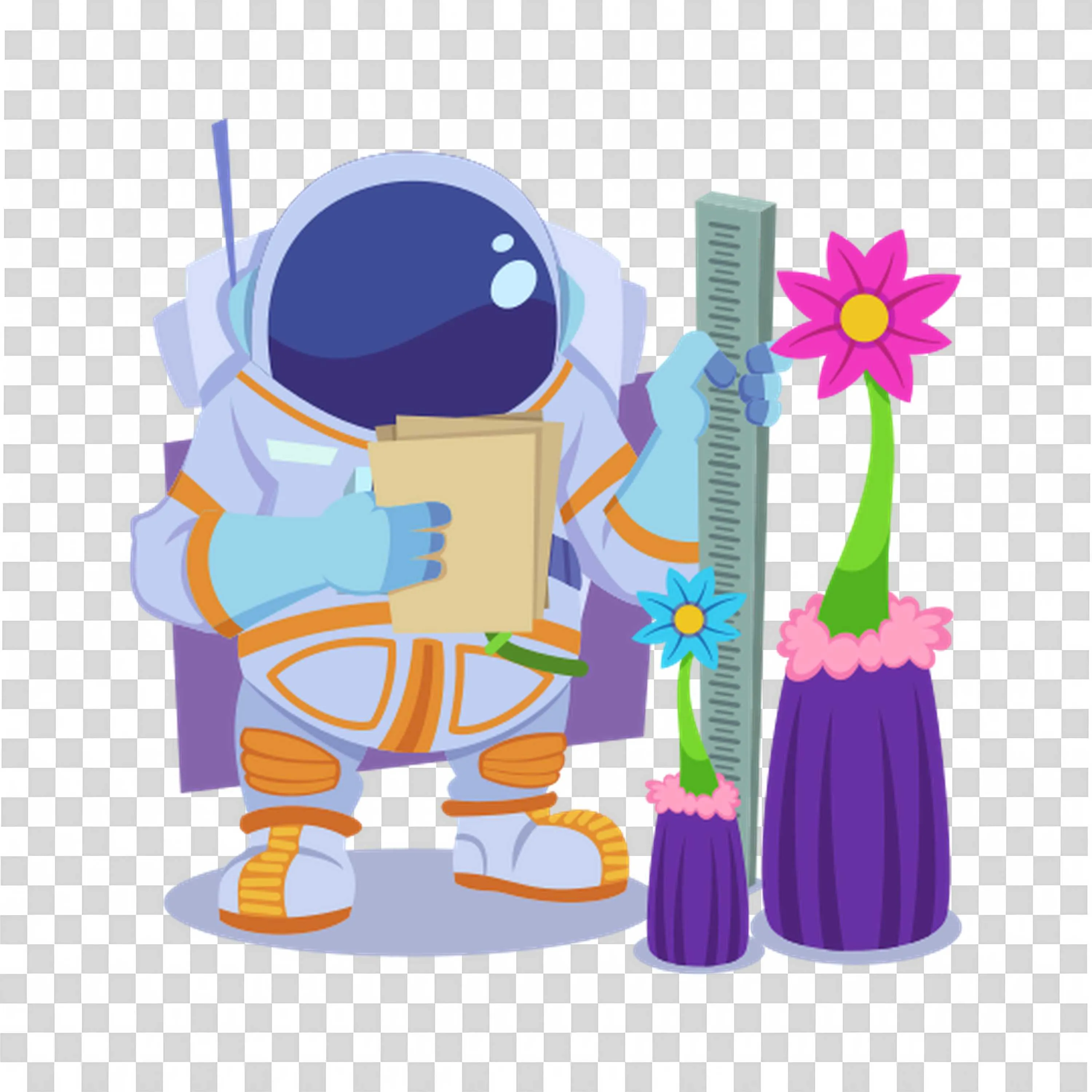 Astronaut with Flowers Shares Universal Peace Free PNG