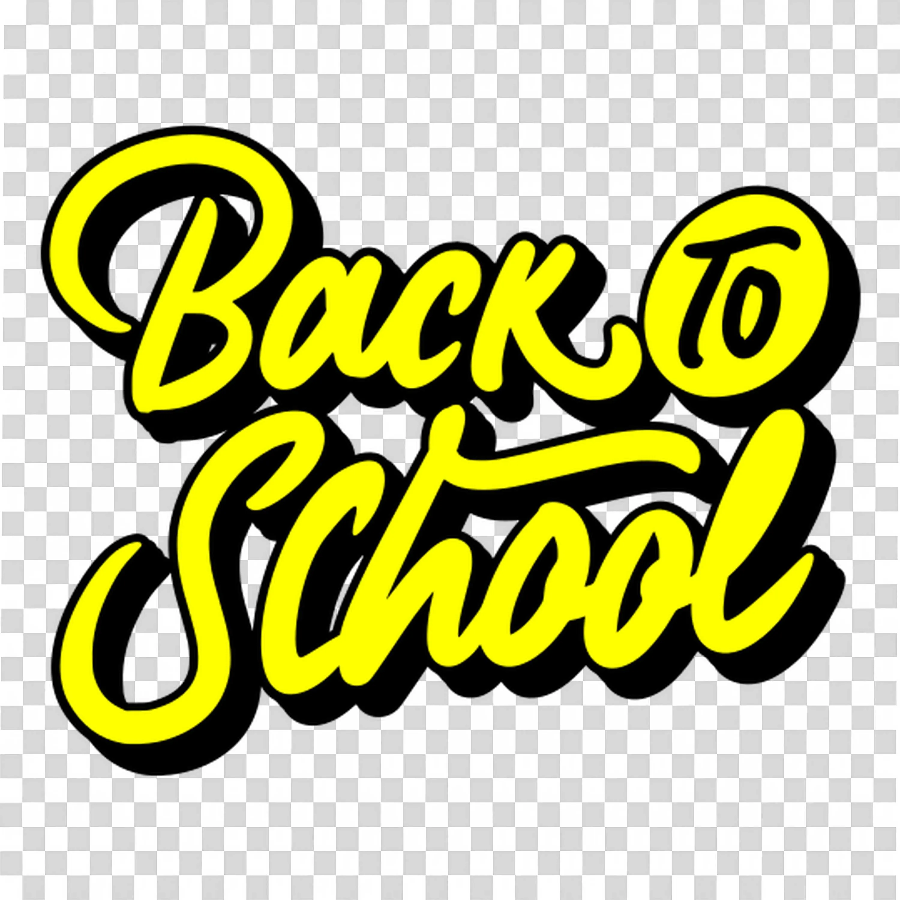 Back to School Message in Bold Black and Yellow Text Style