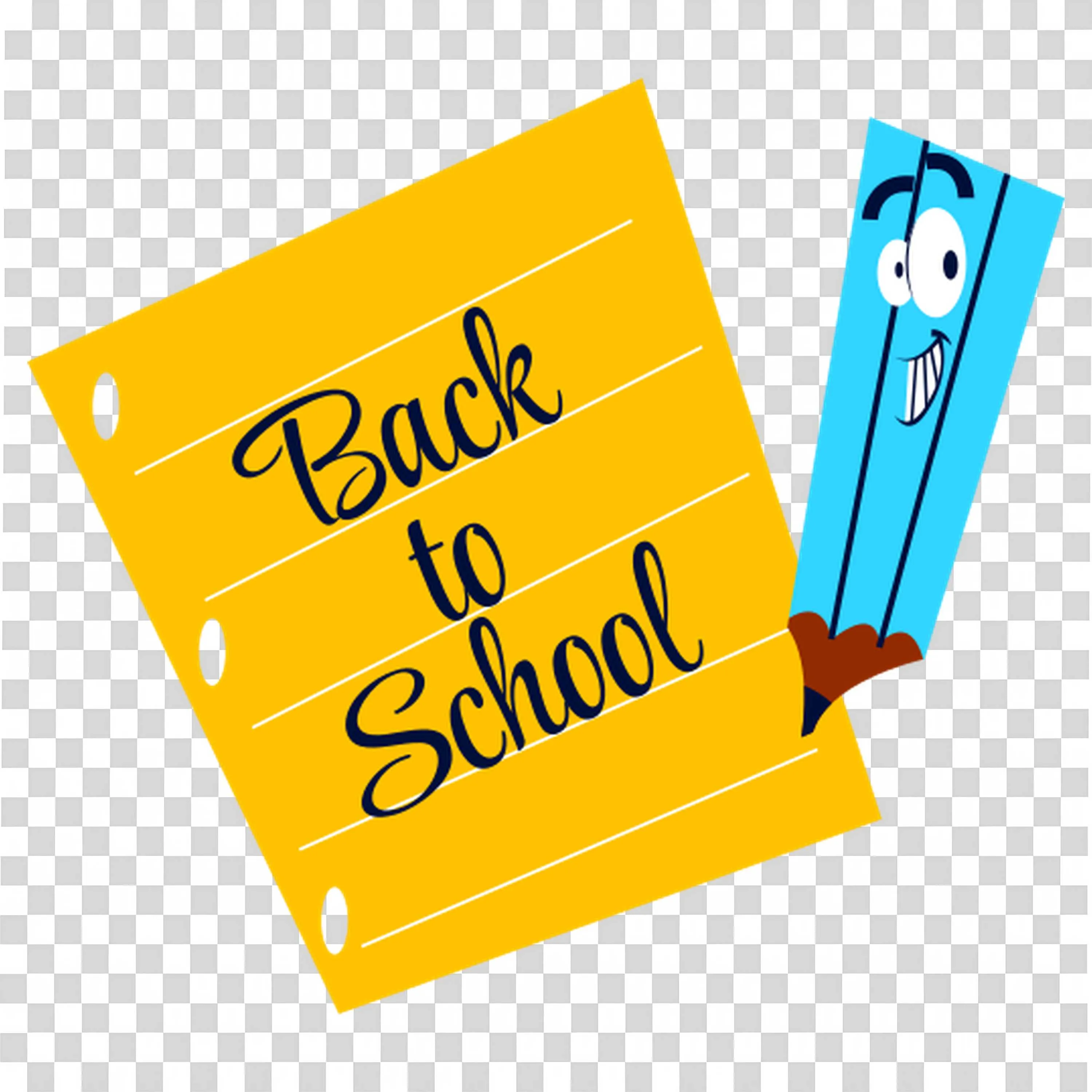 Back to School Message On Notebook with Pencil and Paper