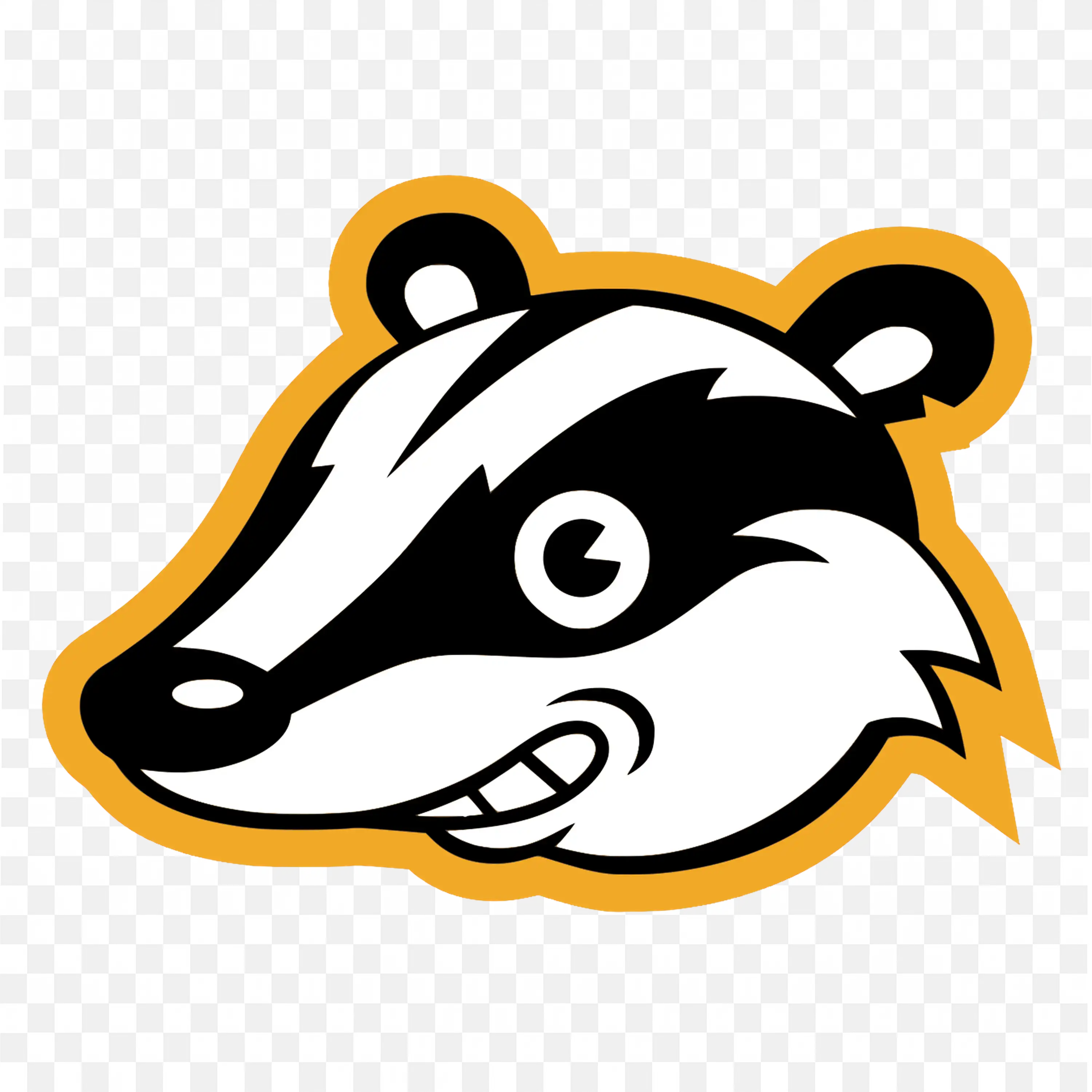 Badger Face Cartoon Clip Art Cute Nature Animal Icon Art