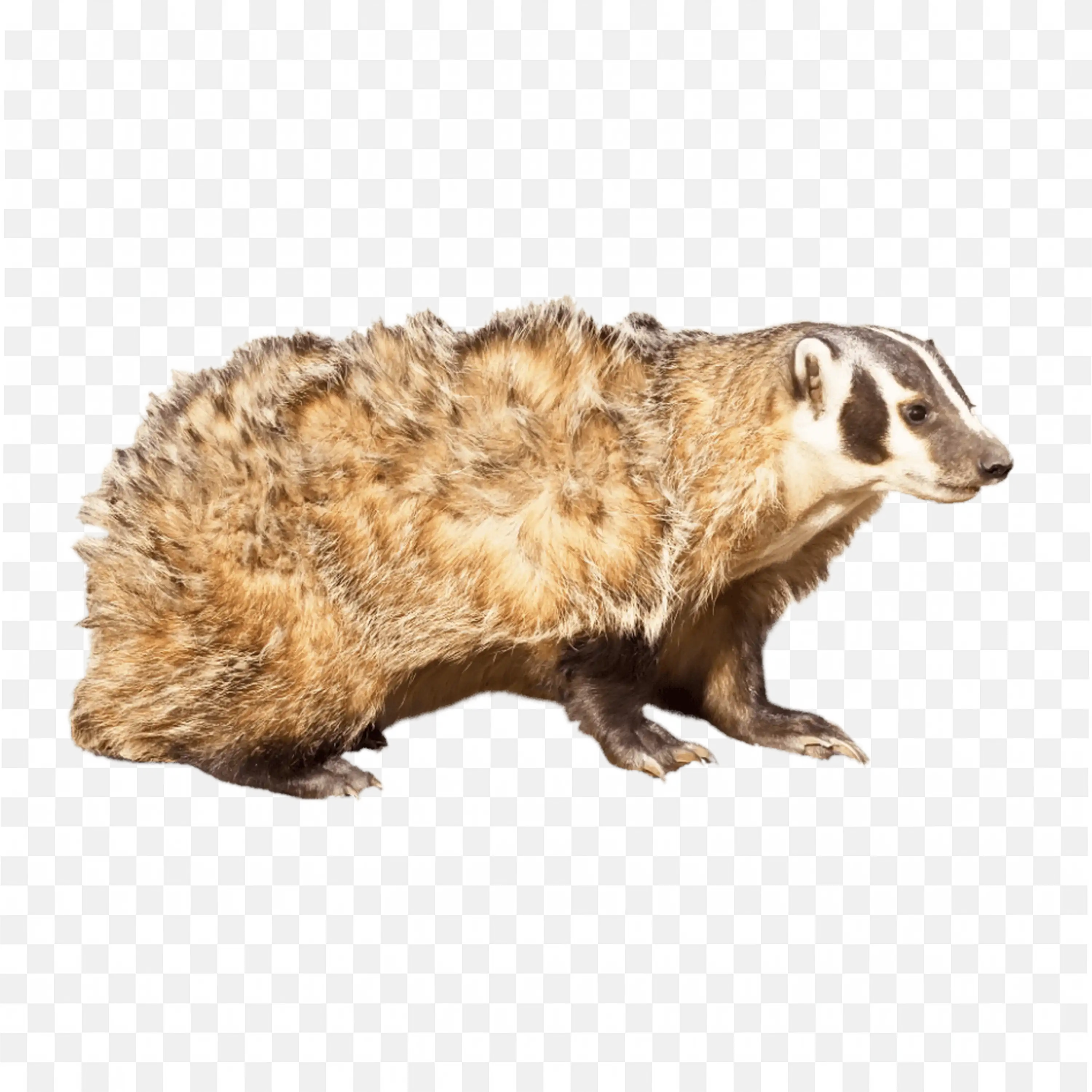 Badger Illustration Brown Black and White Grizzled Coat Art