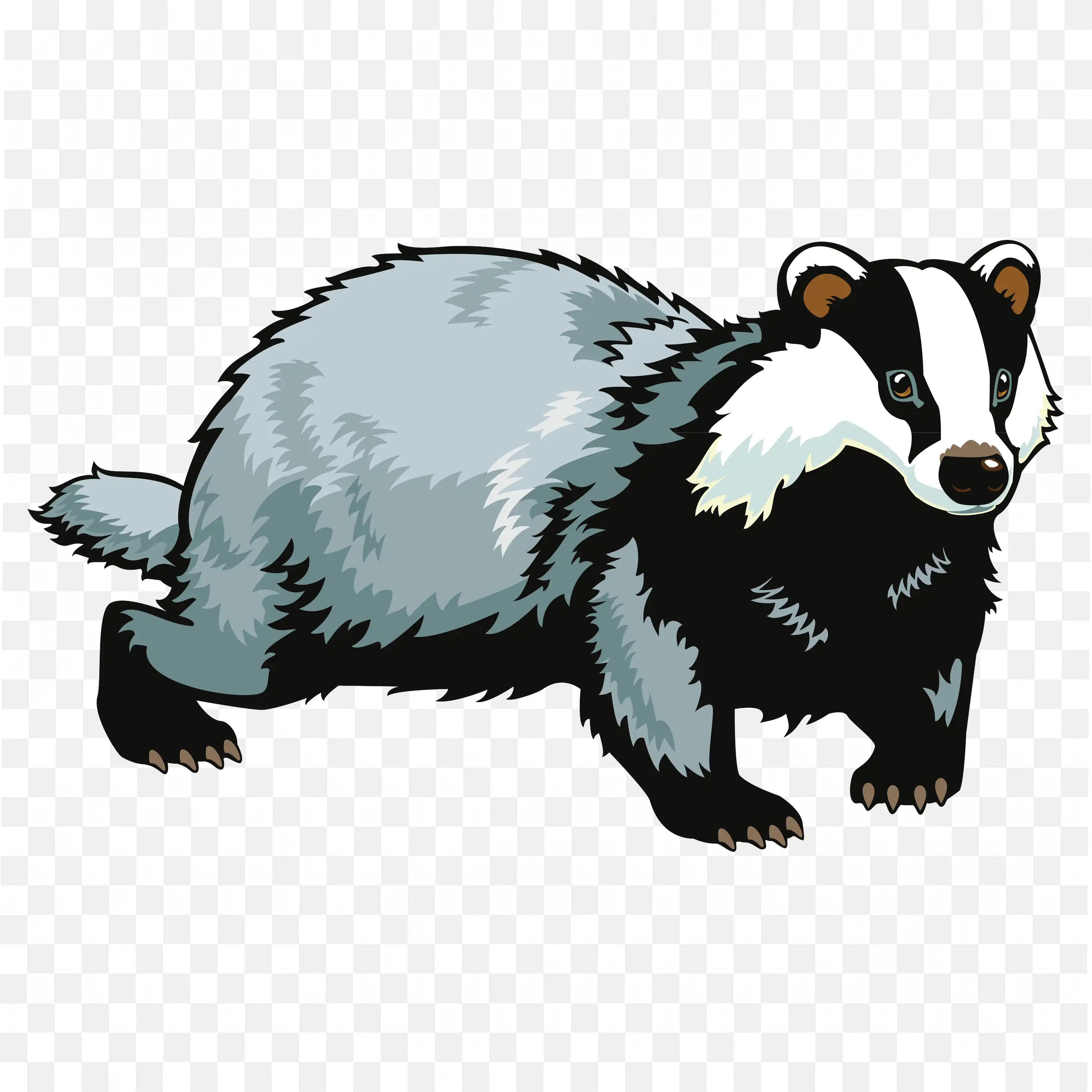 Badger Laying Down Cute Cartoon PNG Nature Clipart Design