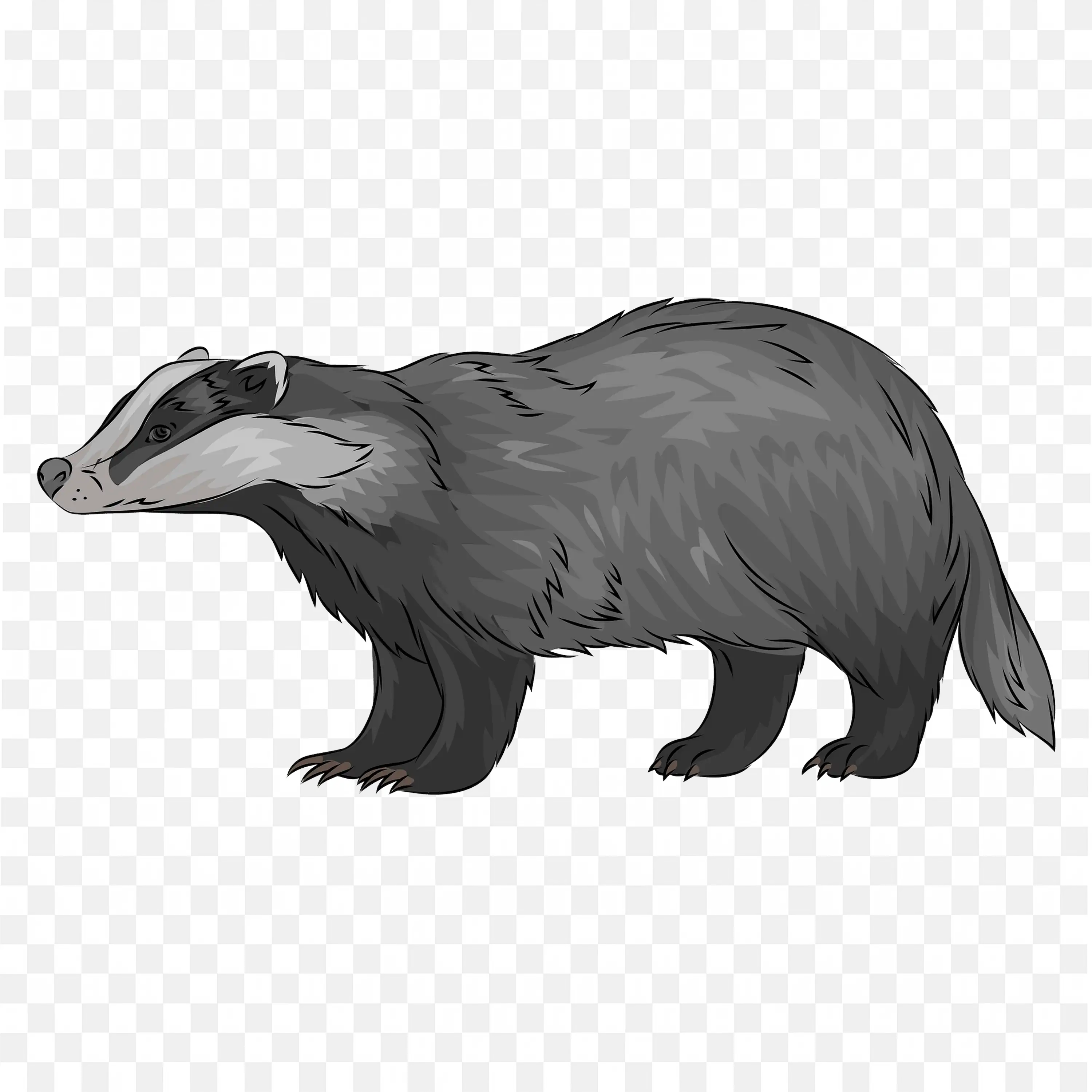Badger Side View PNG Wildlife Woodland Animal Graphic