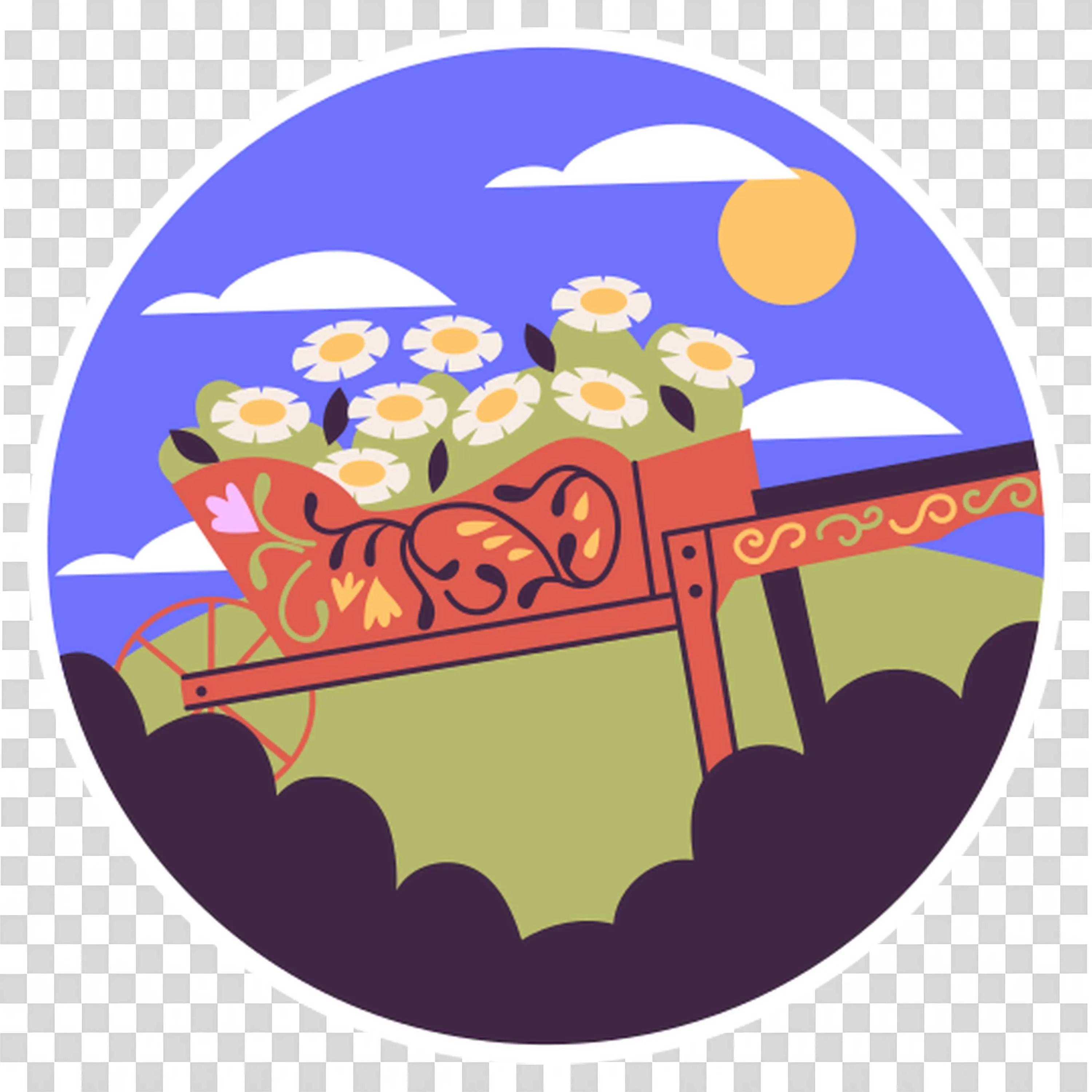 Balcony Full Of Flower Pots Under a Sunny Evening Free PNG