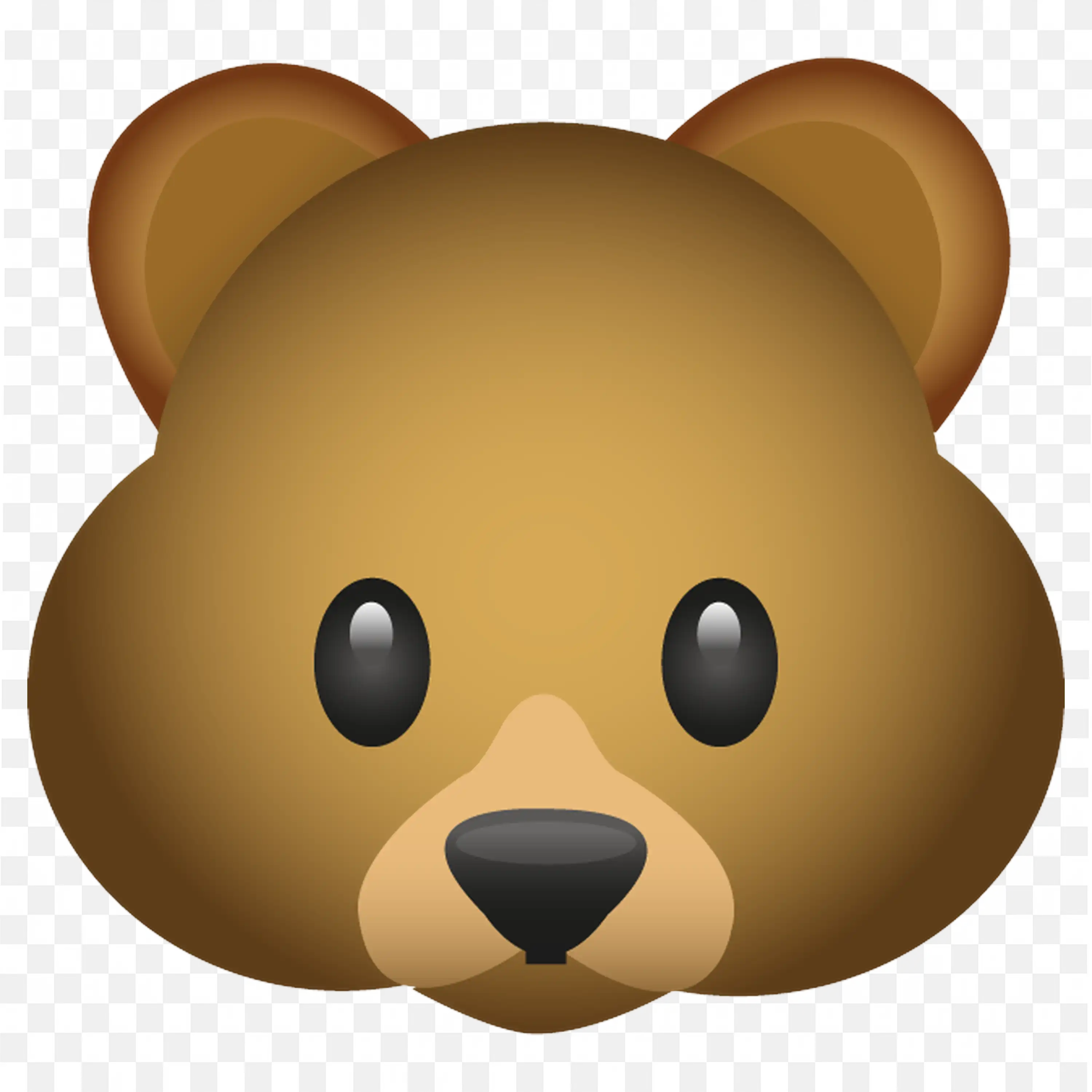 Bear Emoji Face PNG Cartoon Style Animal Icon Graphic