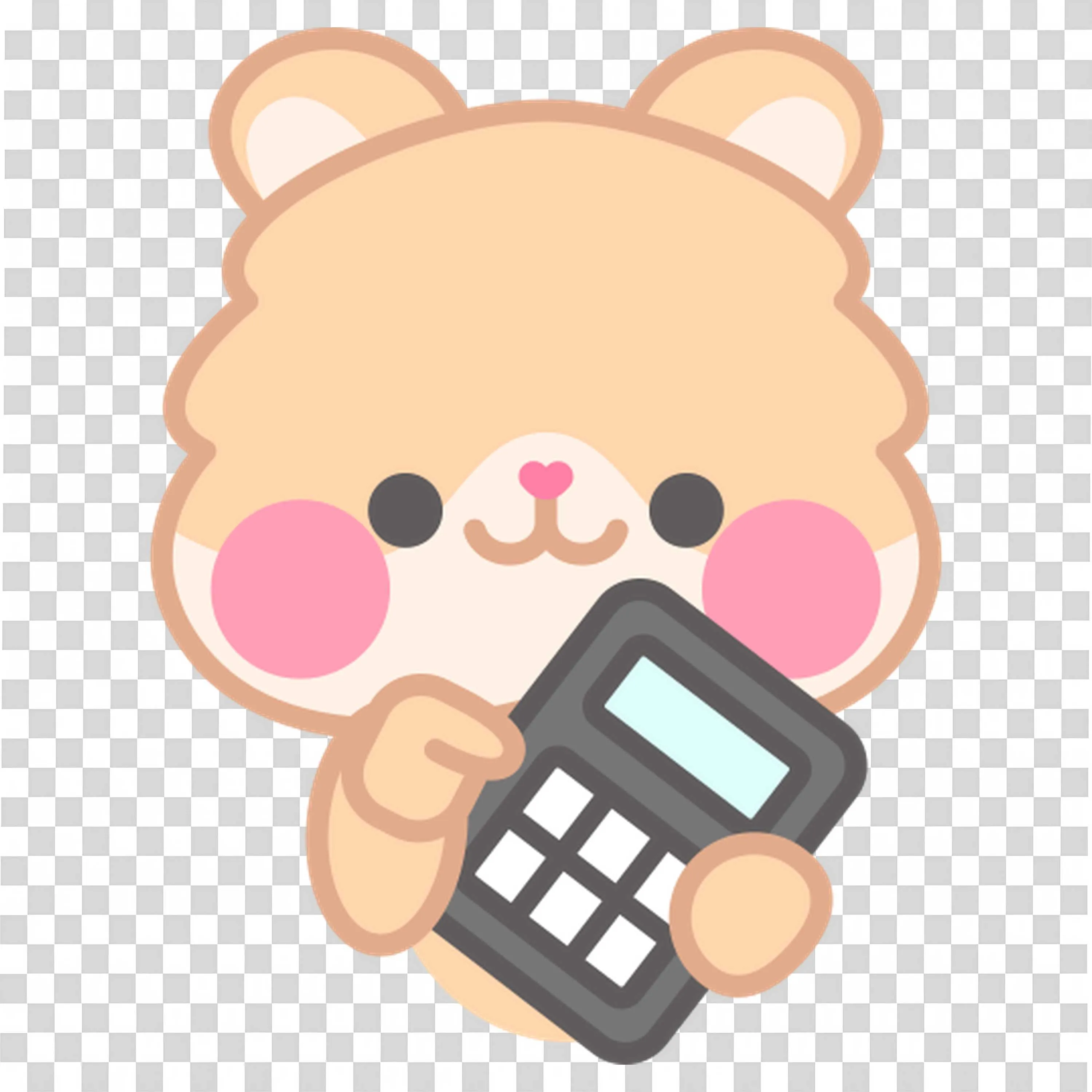Bear Holding Calculator and Looking Cheerful While Standing