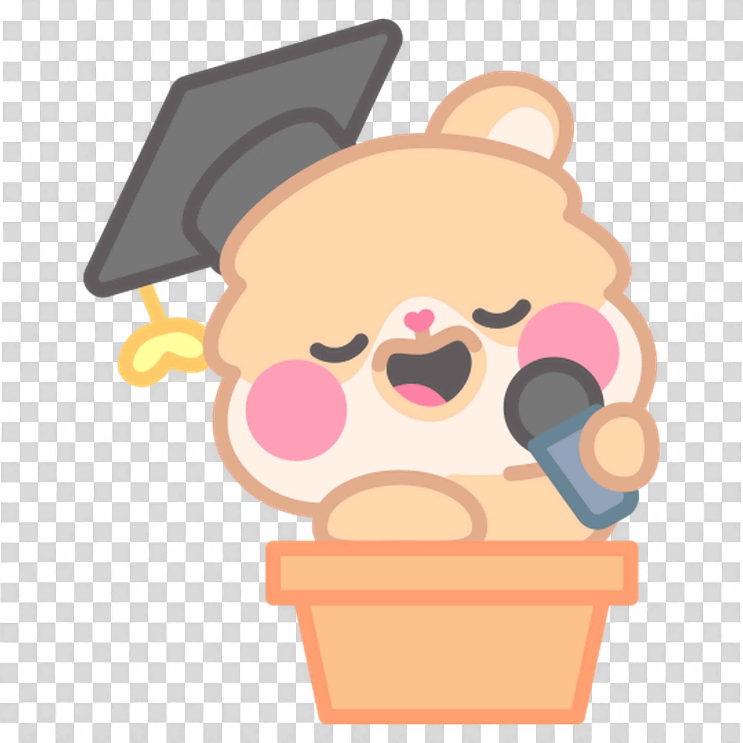 Bear in Cap Celebrates Graduation and School Pride