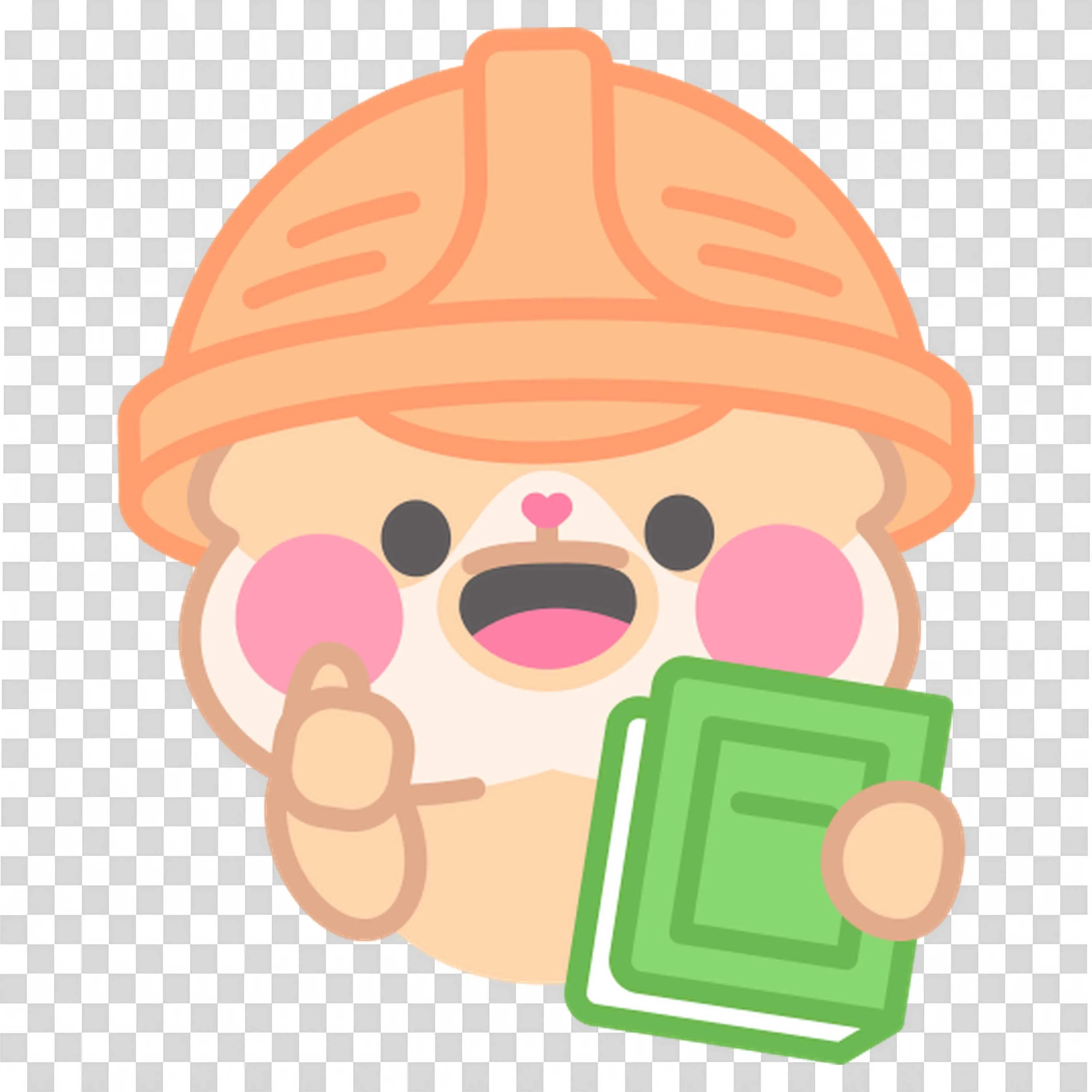 Bear with Green Book Builds Calm Learning Focus Free Png