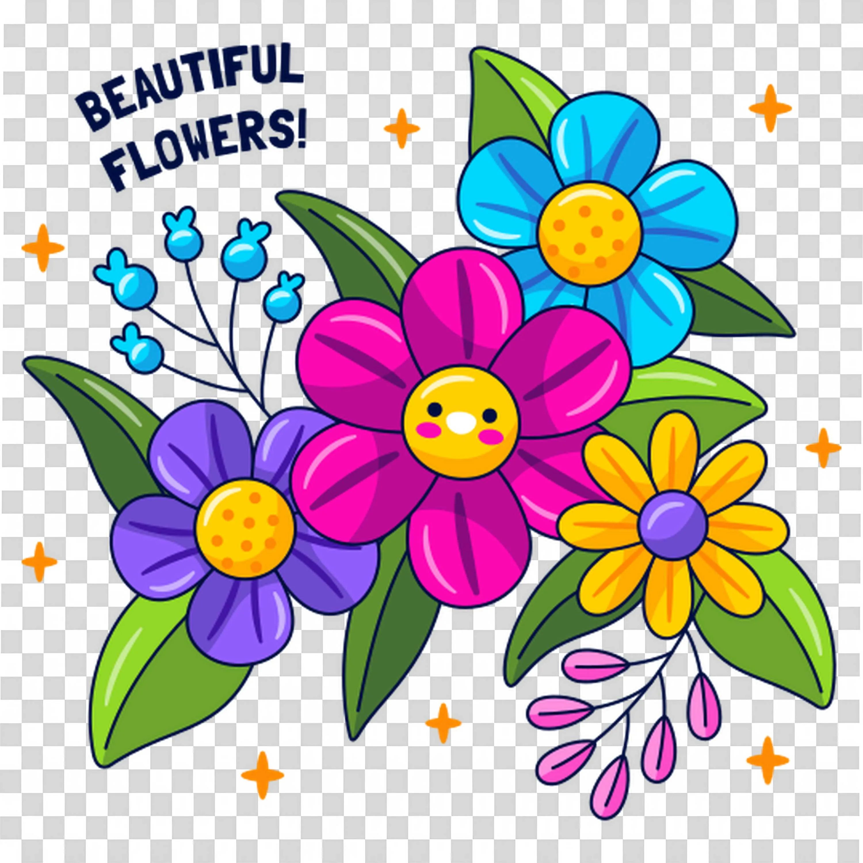 Beautiful Flowers Show Happy Emotions Free PNGDownload
