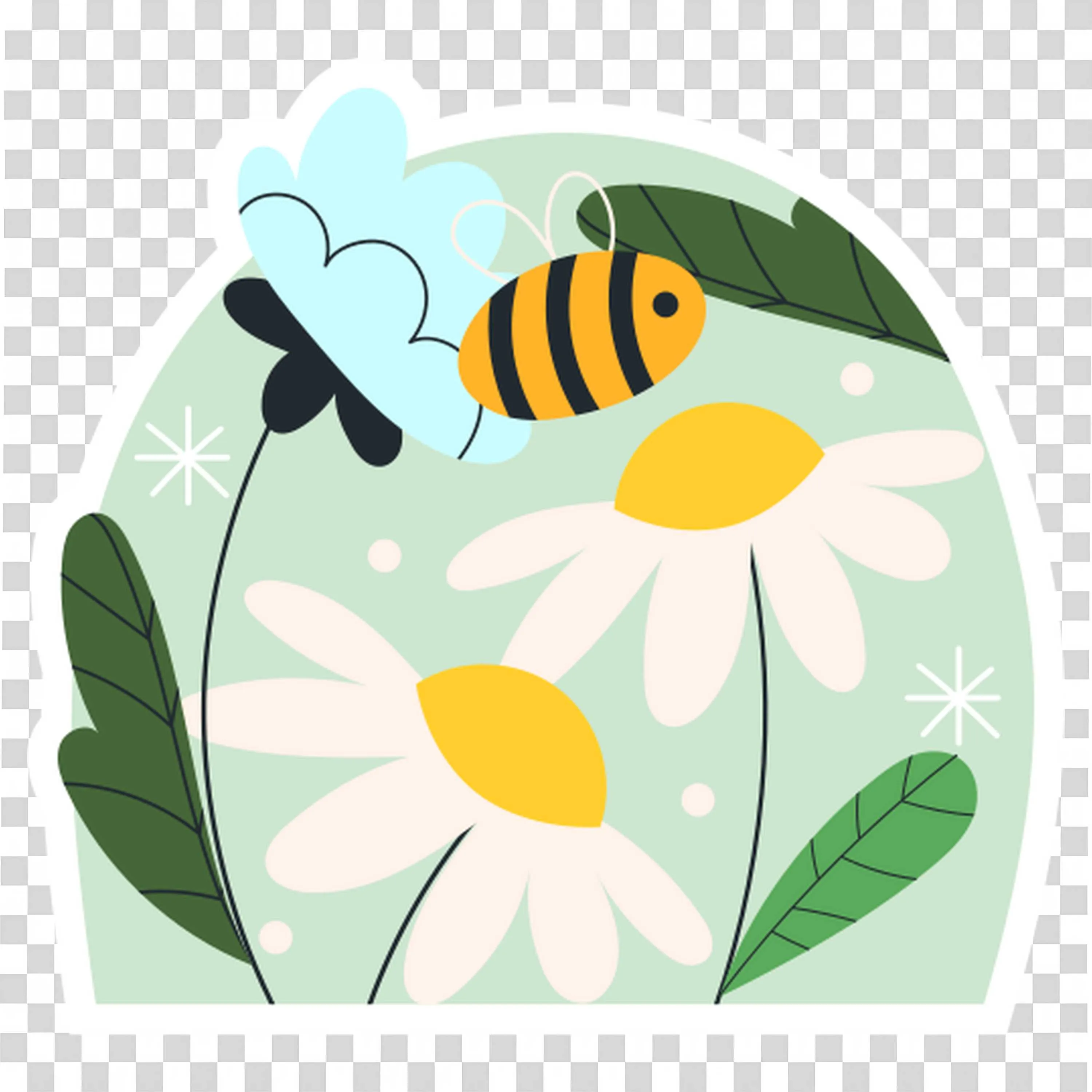 Bee Flying Near Flowers Shows Nature in Action Free PNG