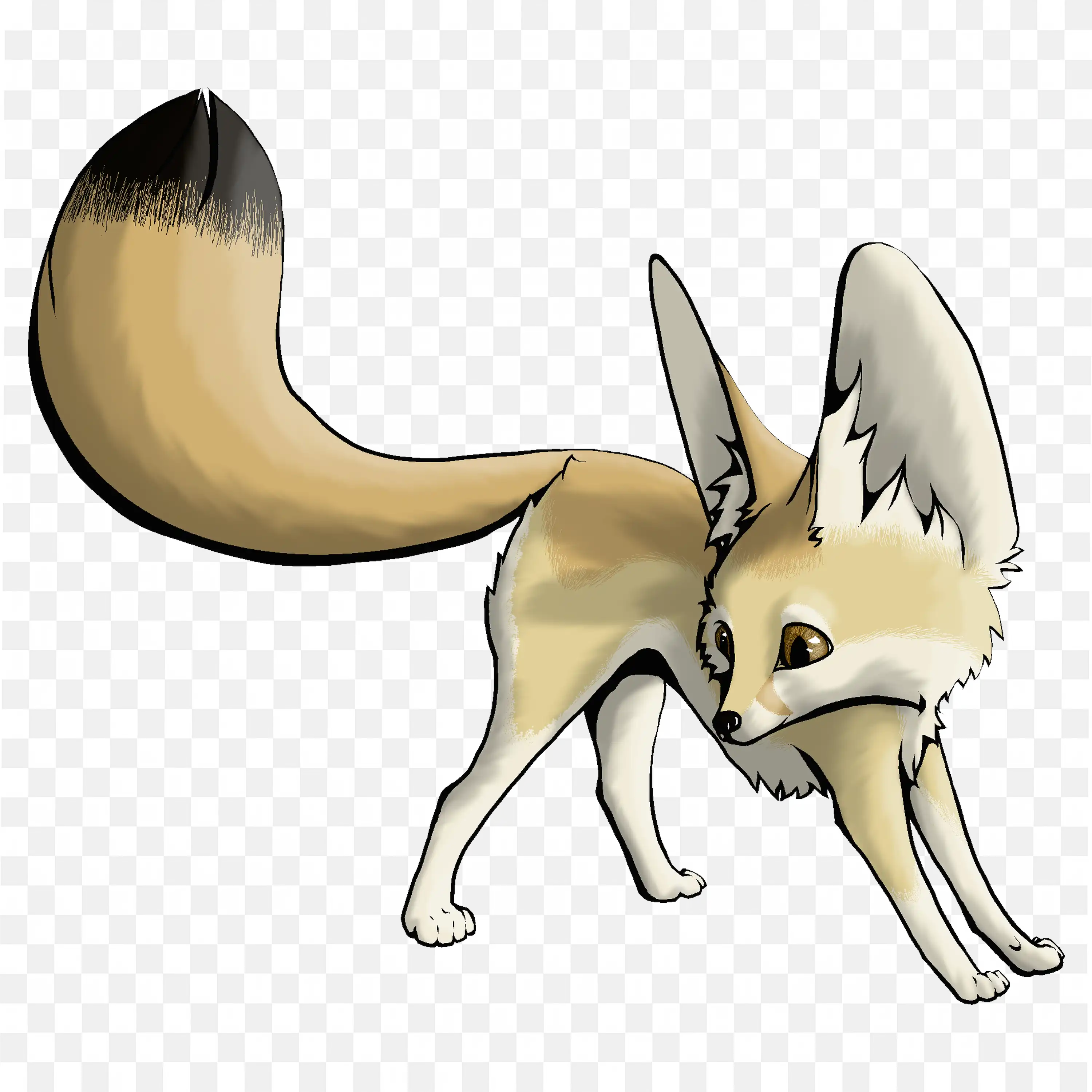 Big Eared Fox Clip Art Fennec Style Cute Nature Animal