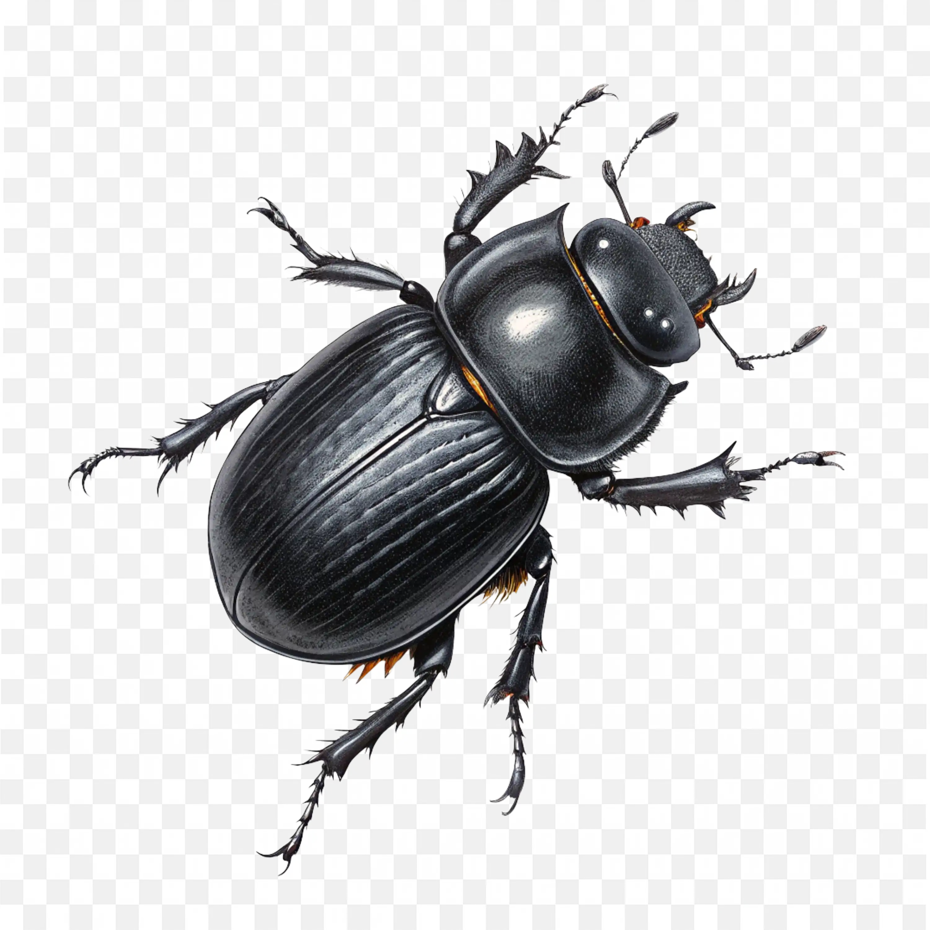 Black Beetle PNG Realistic Insect Wildlife Nature Graphic