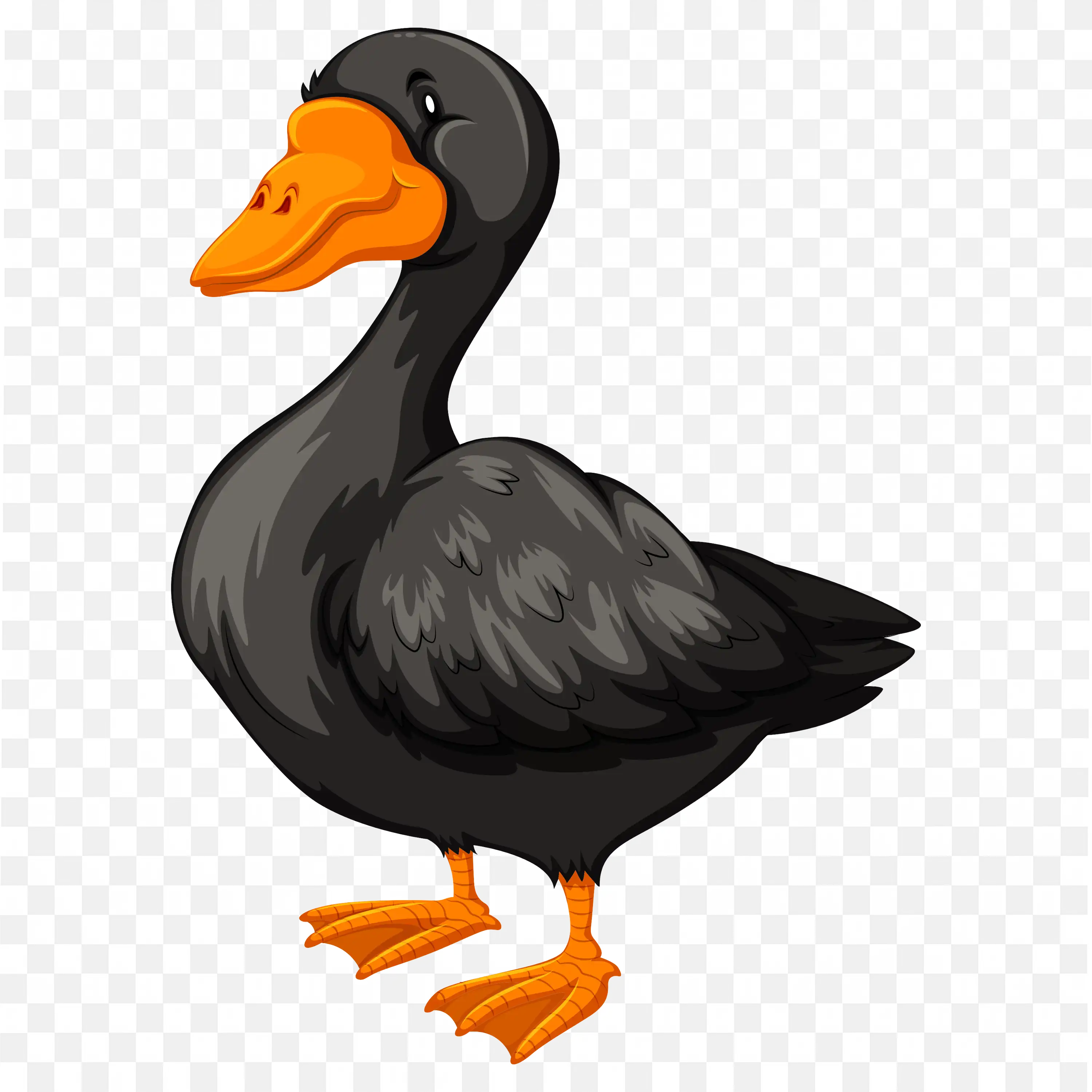 Black Duck Walking Cartoon PNG Clipart Image Art Download