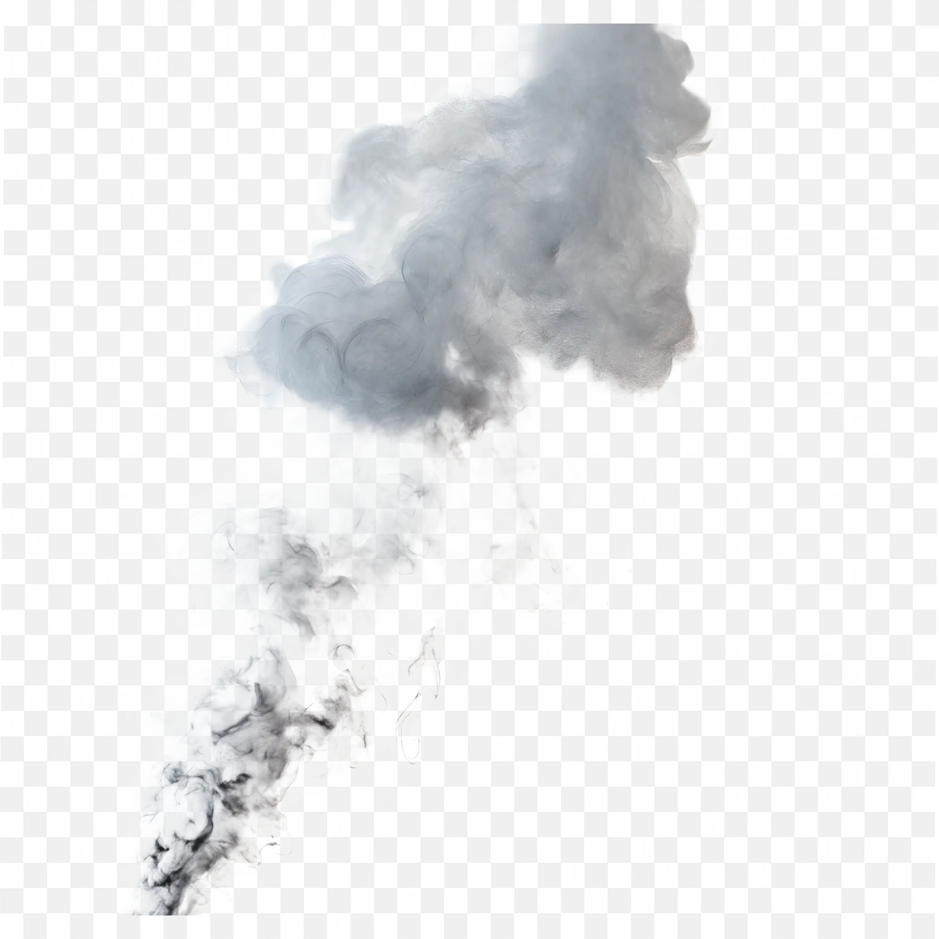 Black Smoke Trail Rising Up Transparent Fog Effect