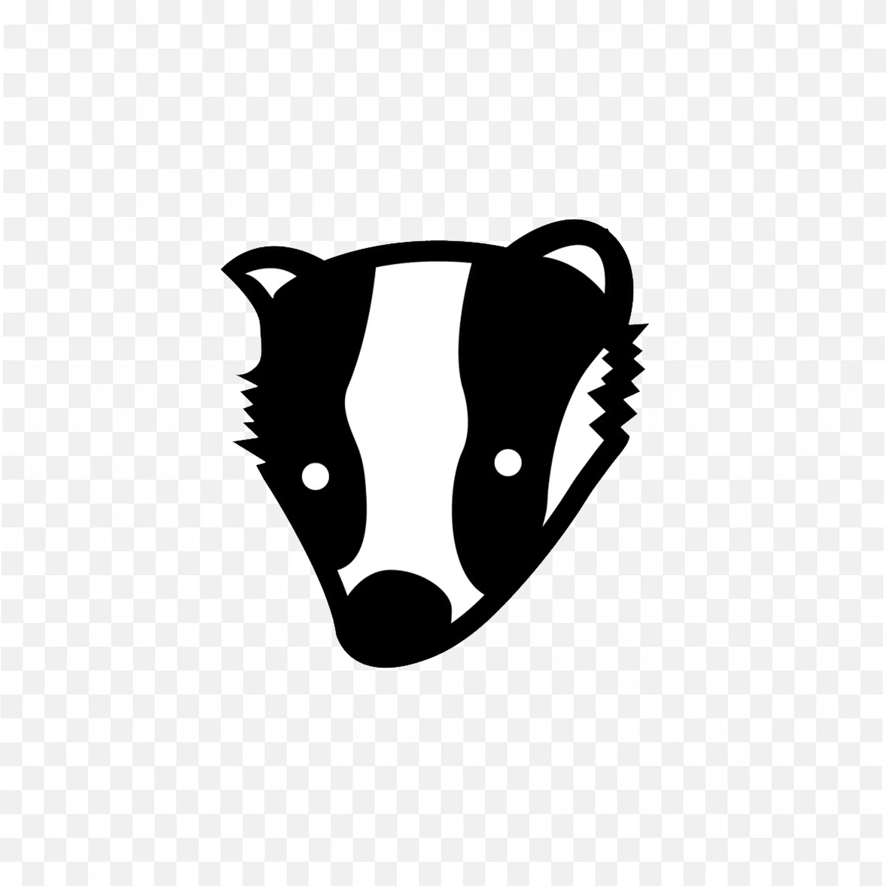 Black White Badger Icon Clip Art Wildlife Nature Drawing