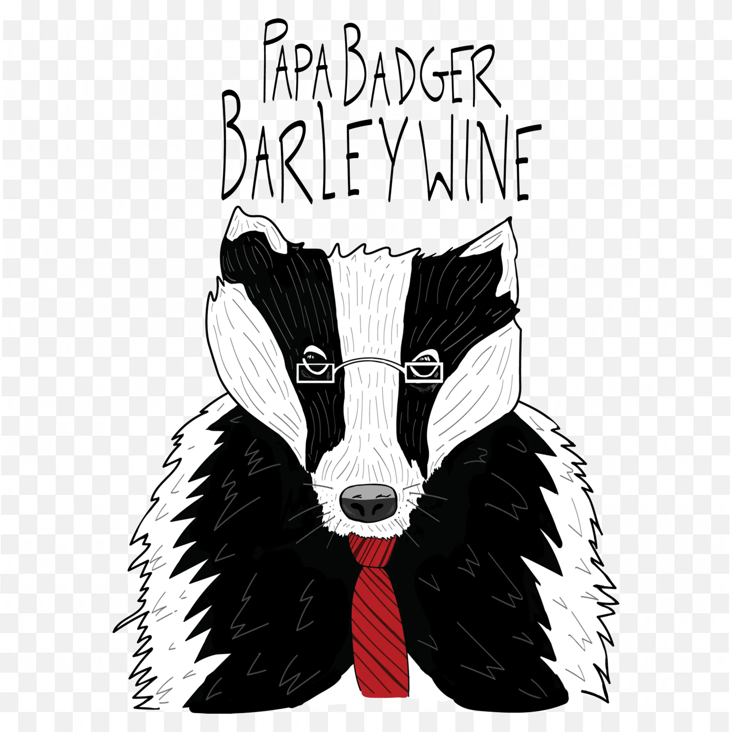 Black White Badger Poster Art Funny Animal Nature Style