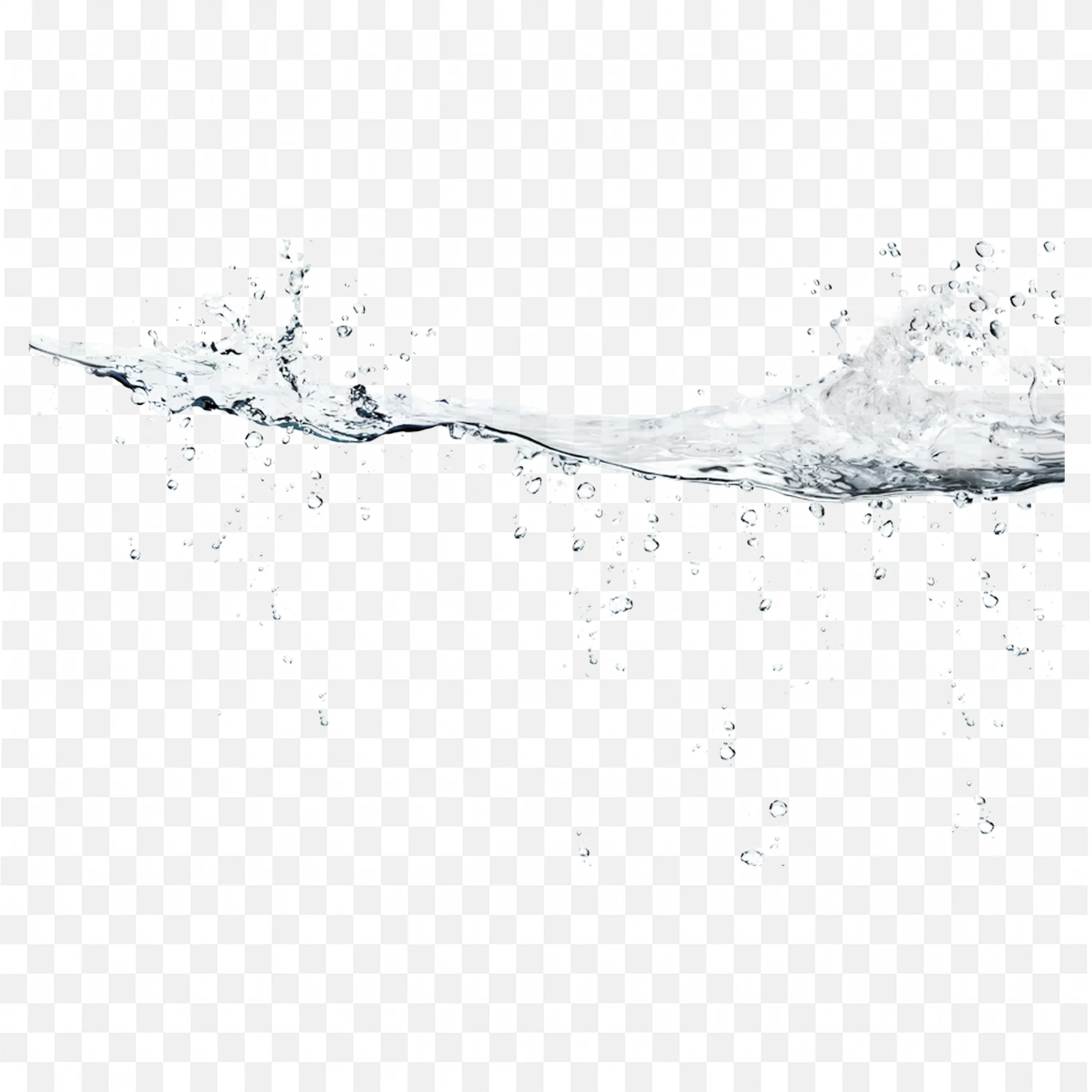Black and White Water Splash PNG Image Free Download