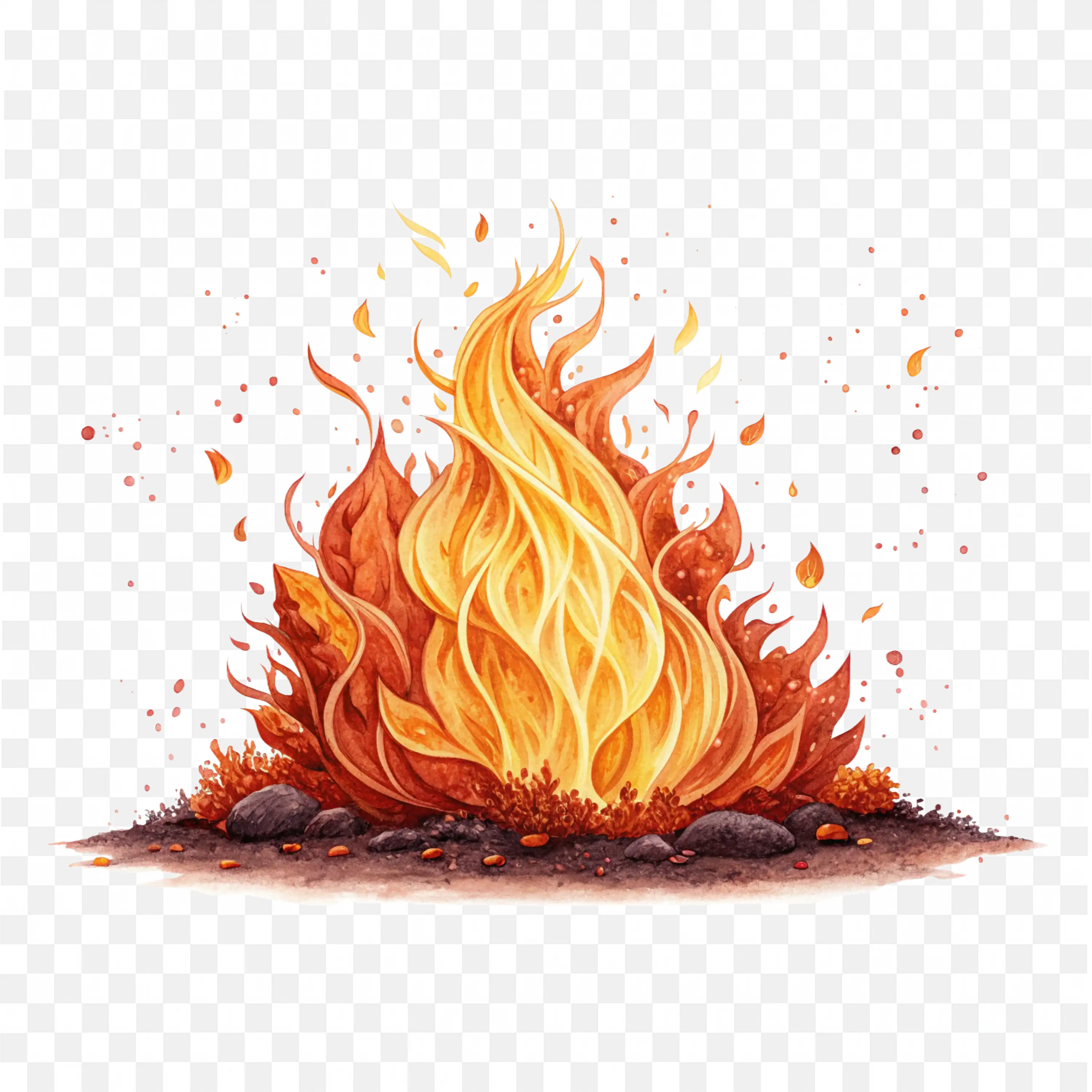 Blazing Campfire Flame Burning High Transparent PNG