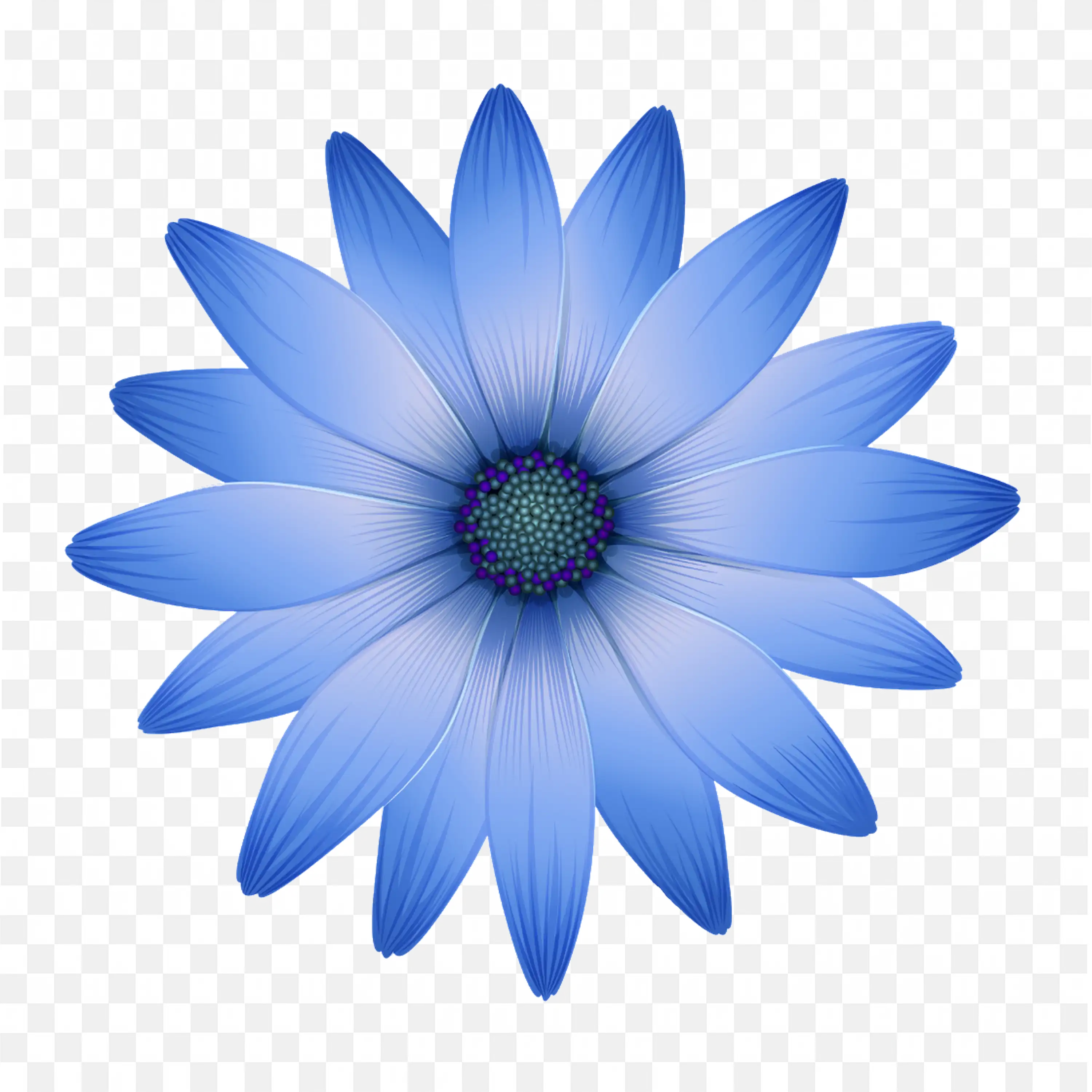 Blue Flower PNG Nature Bloom Petals Art Design Clip Scene