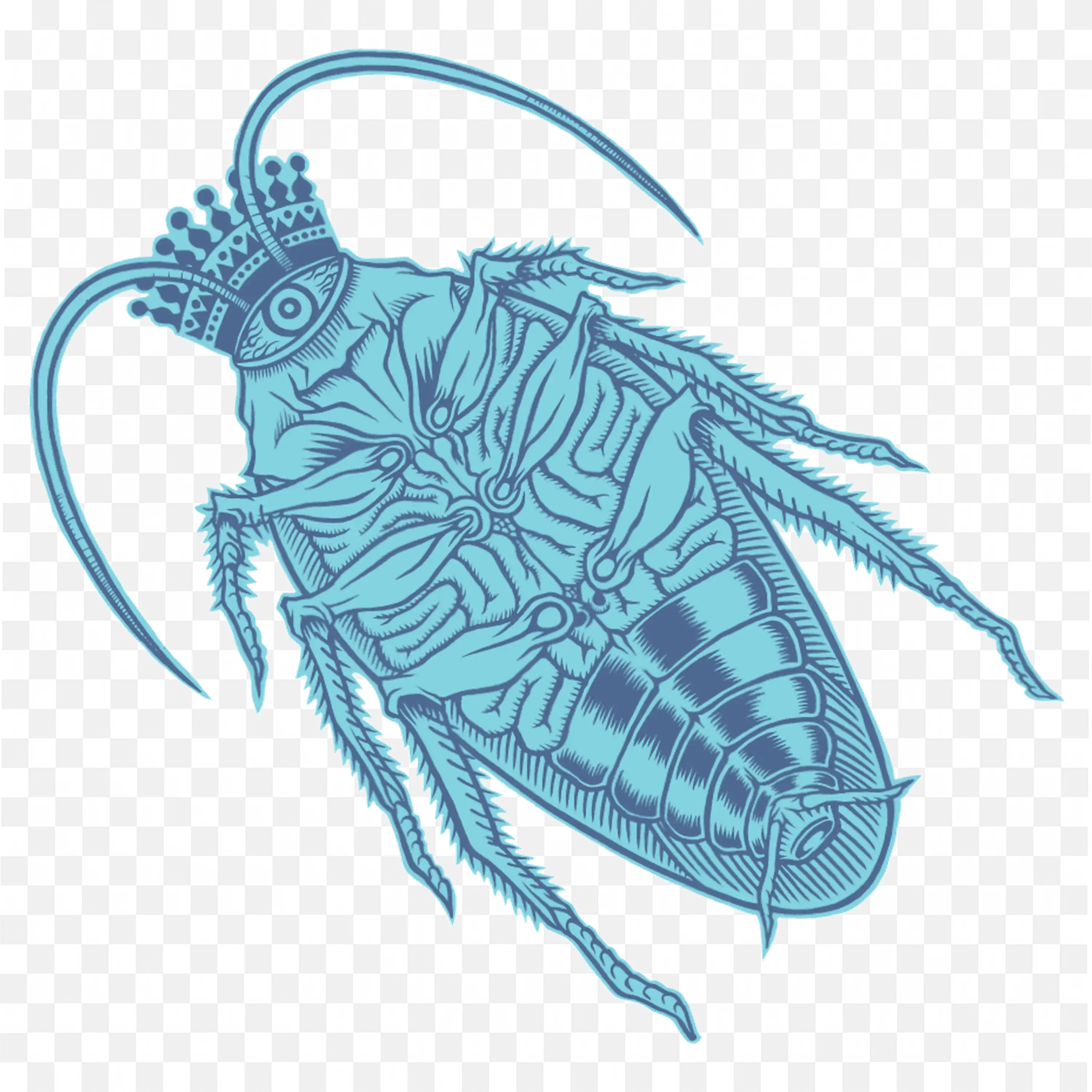 Blue Insect Shell Style Bug Transparent PNG Illustration
