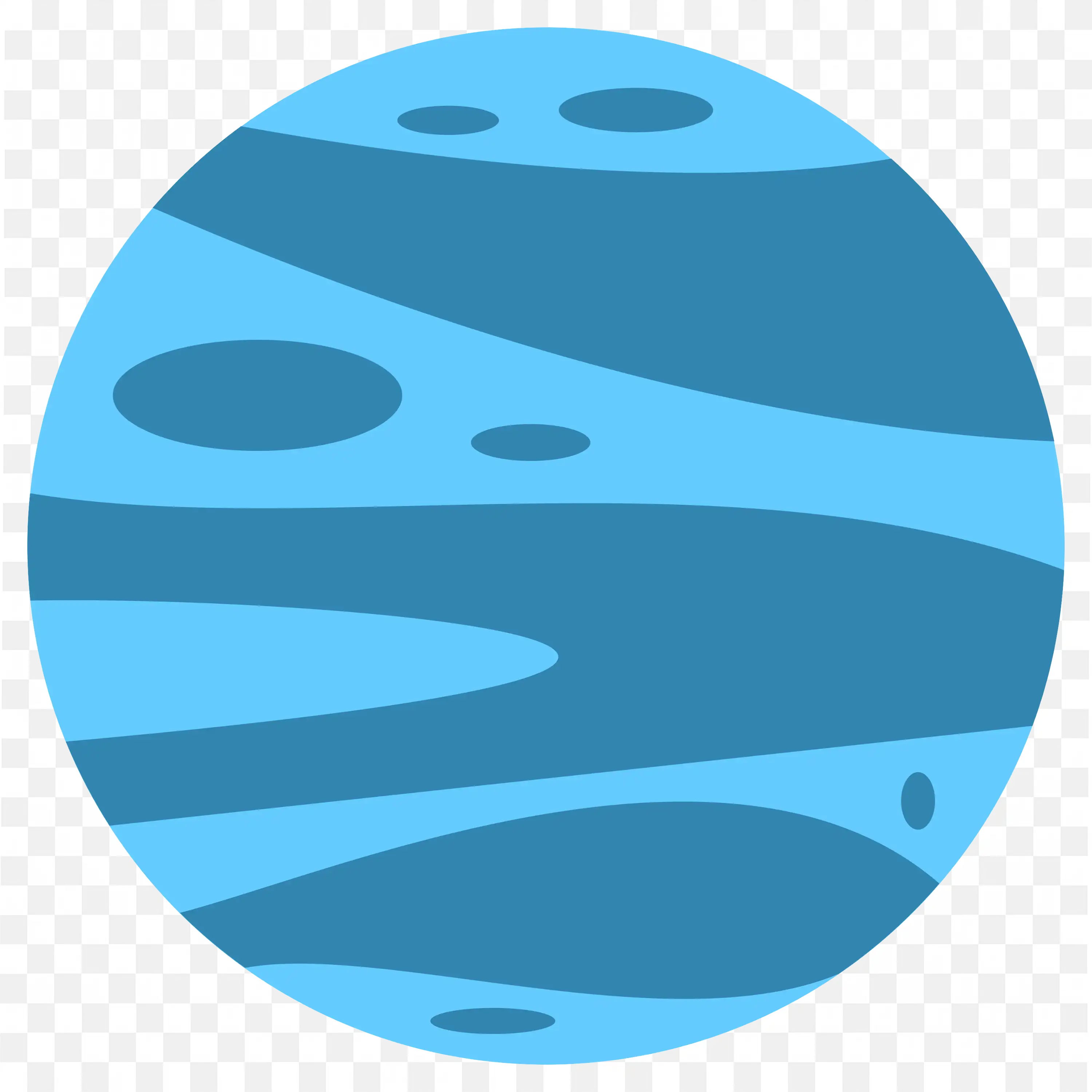 Blue Planet with Striped Surface PNG Vector Art
