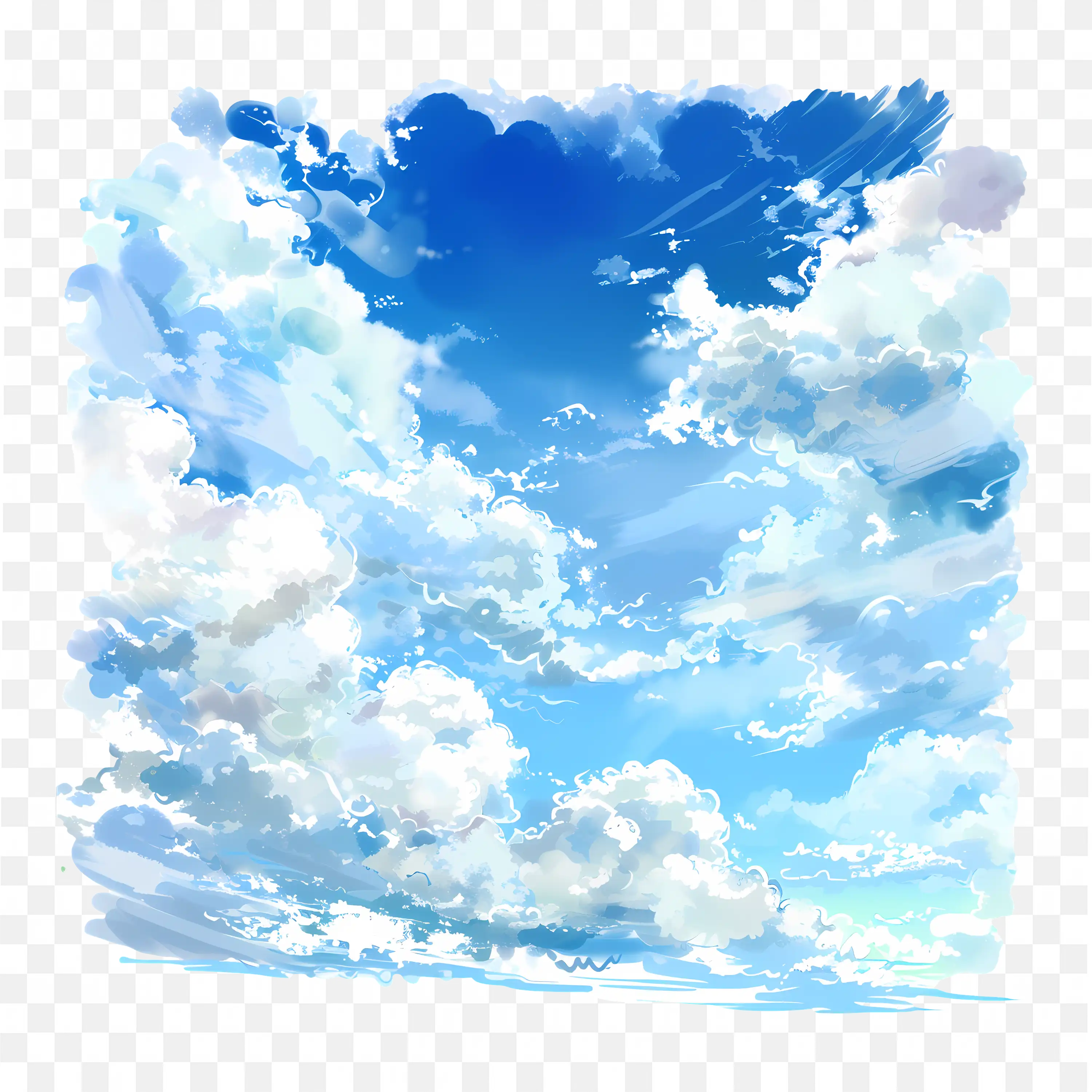 Blue Sky PNG Nature Clip Art Bright Cloudy Weather Scene