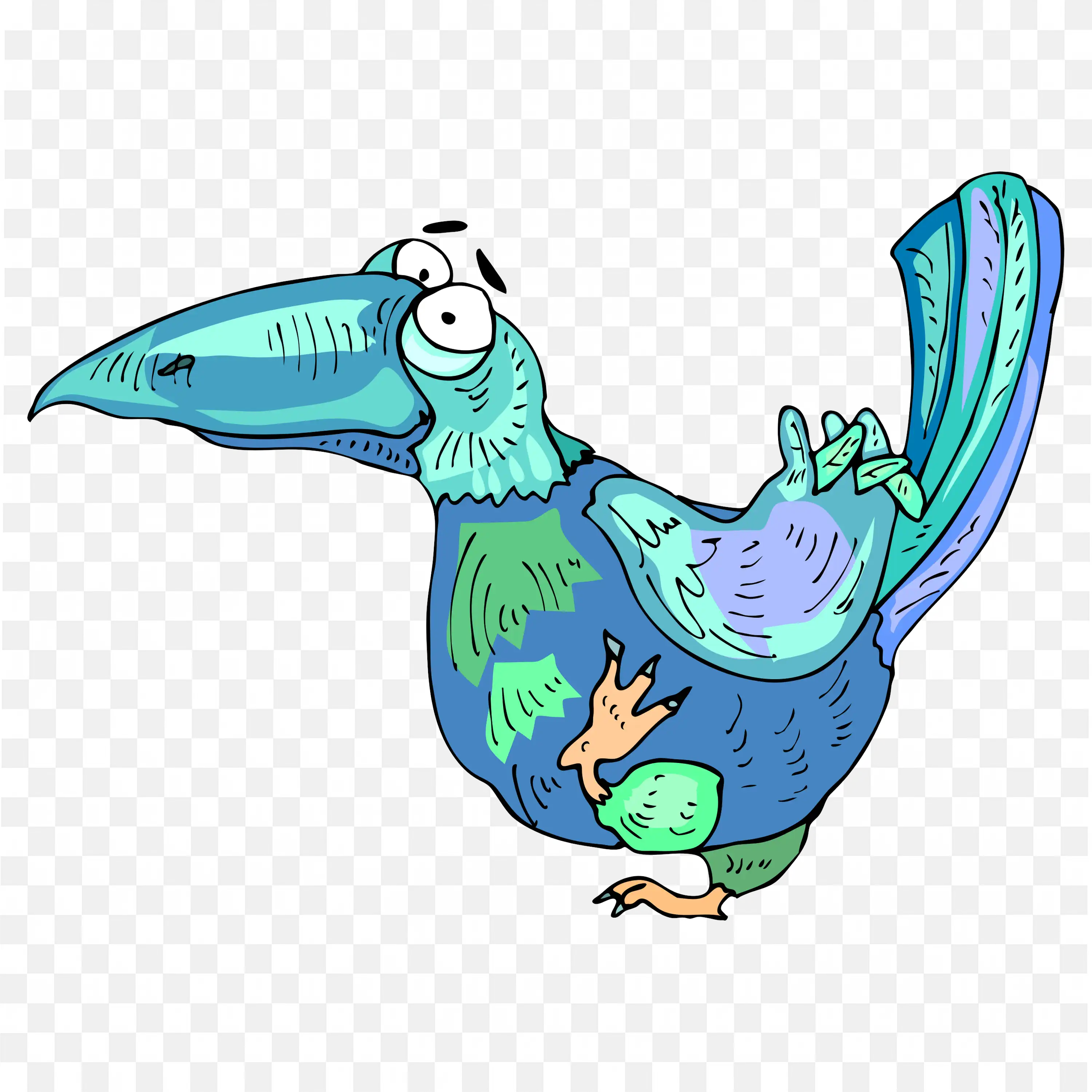 Blue Toucan Bird with Large Beak PNG Clipart Download