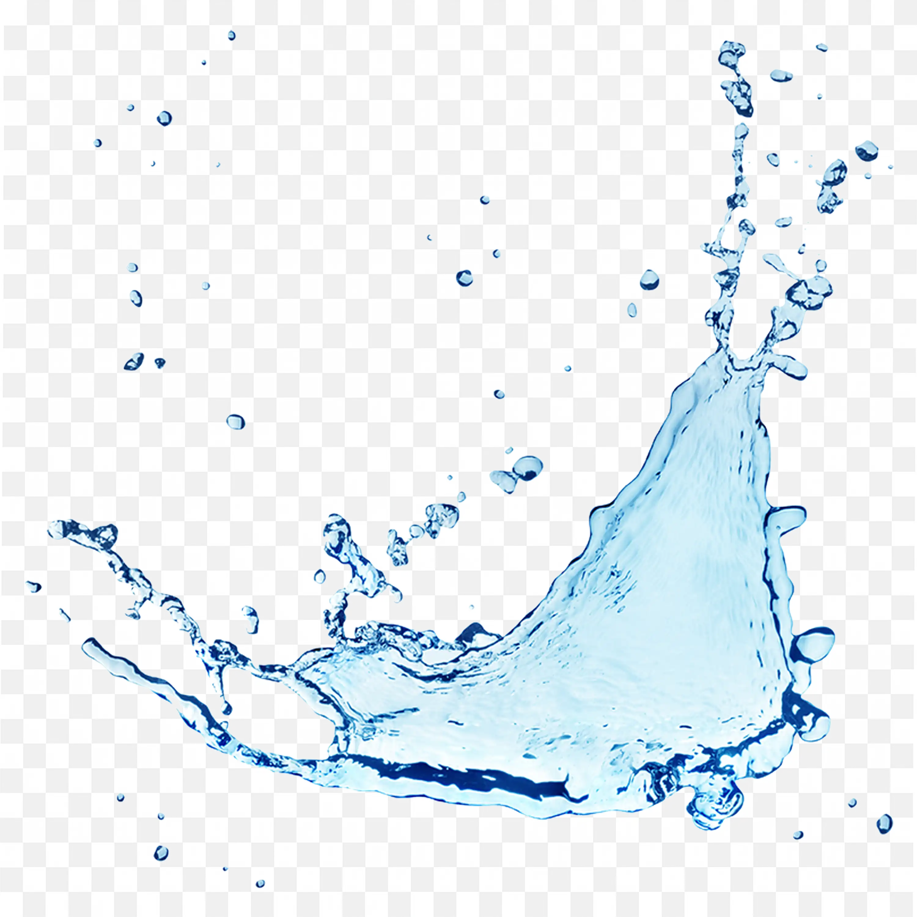 Blue Water Crown Splash High Speed Transparent Image