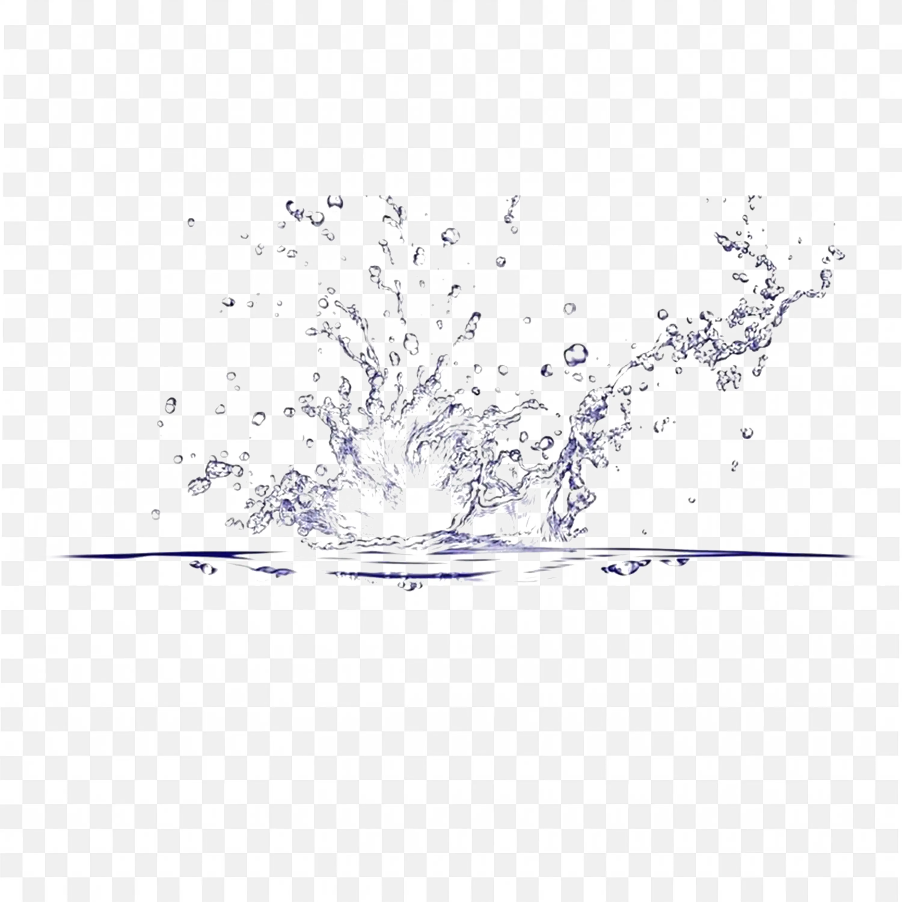 Blue Water Droplets Splash PNG Image Free Download