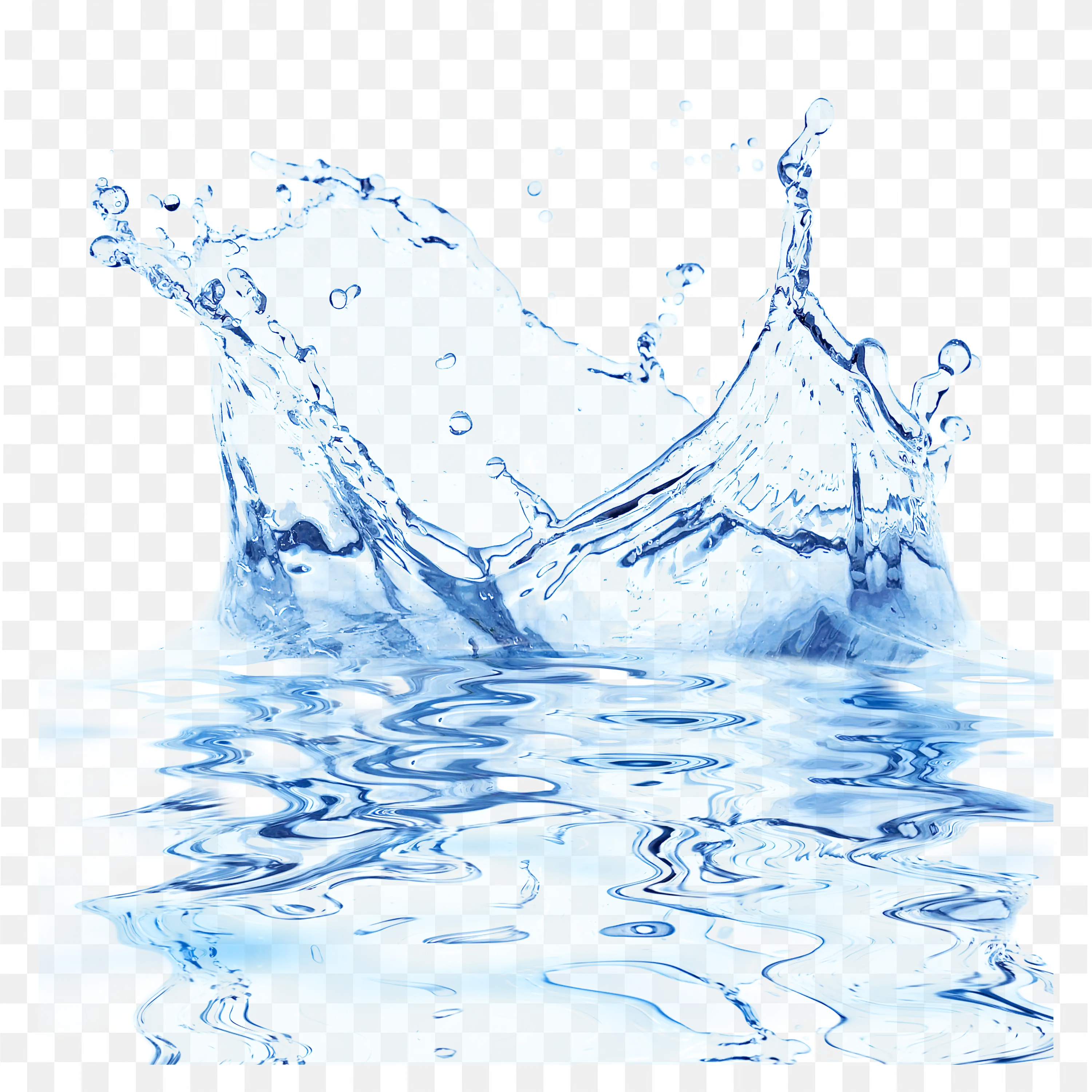 Blue Water Splash Isolated Transparent Liquid PNG Image