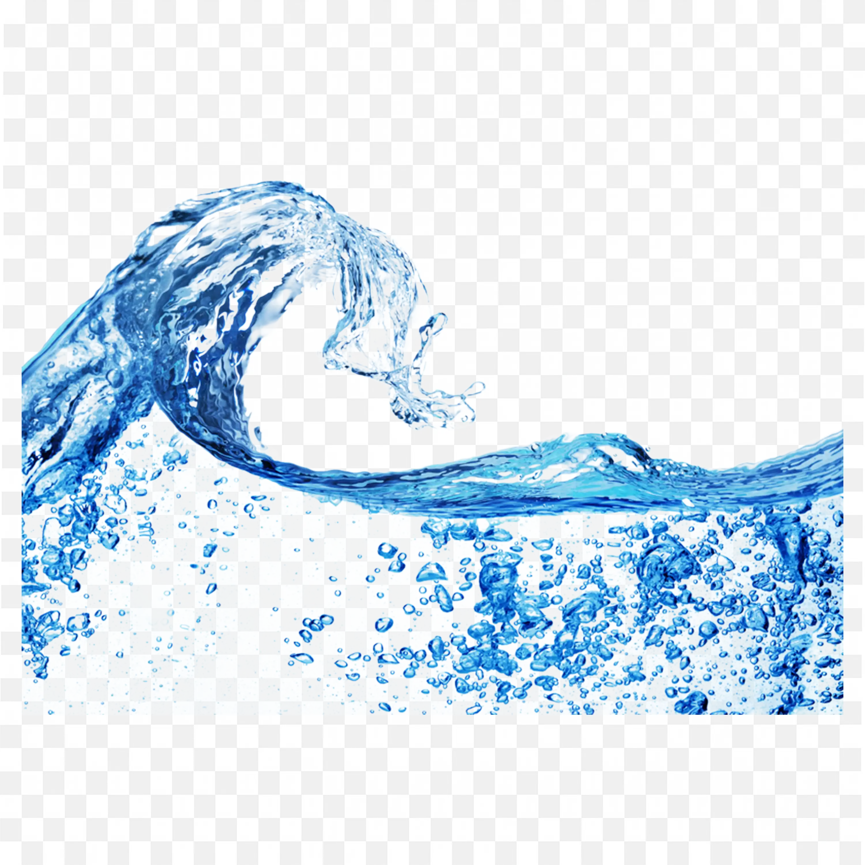 Blue Wave Splash Sea Ocean Water Isolated Transparent PNG