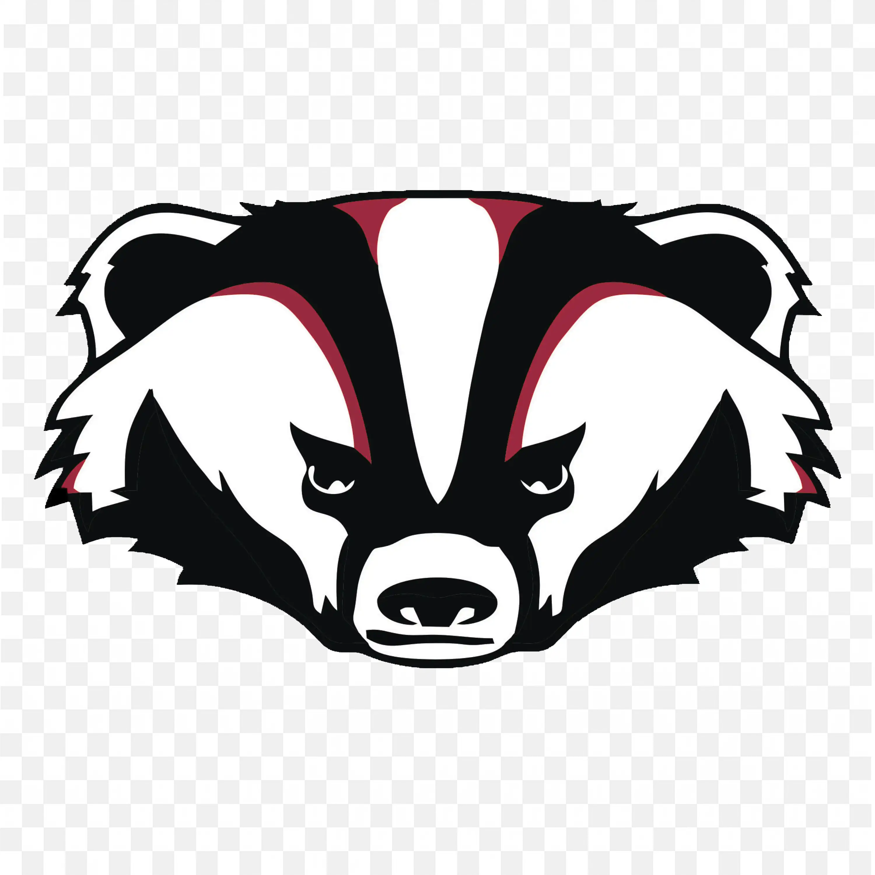 Bold Badger Face Emblem PNG Stylized Mascot Graphic