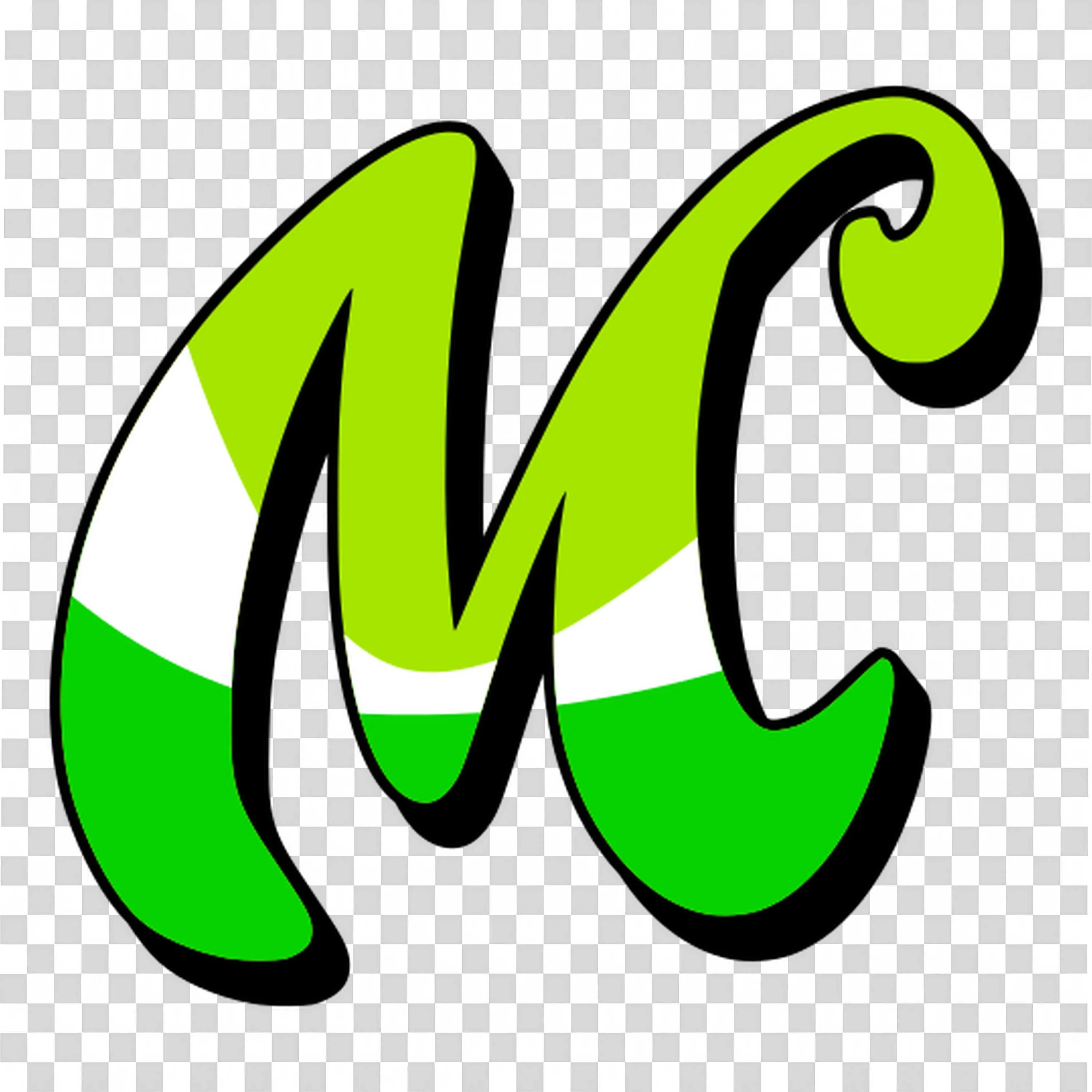 Bold Green and Black Stylized Mc Letters with Simple Curves