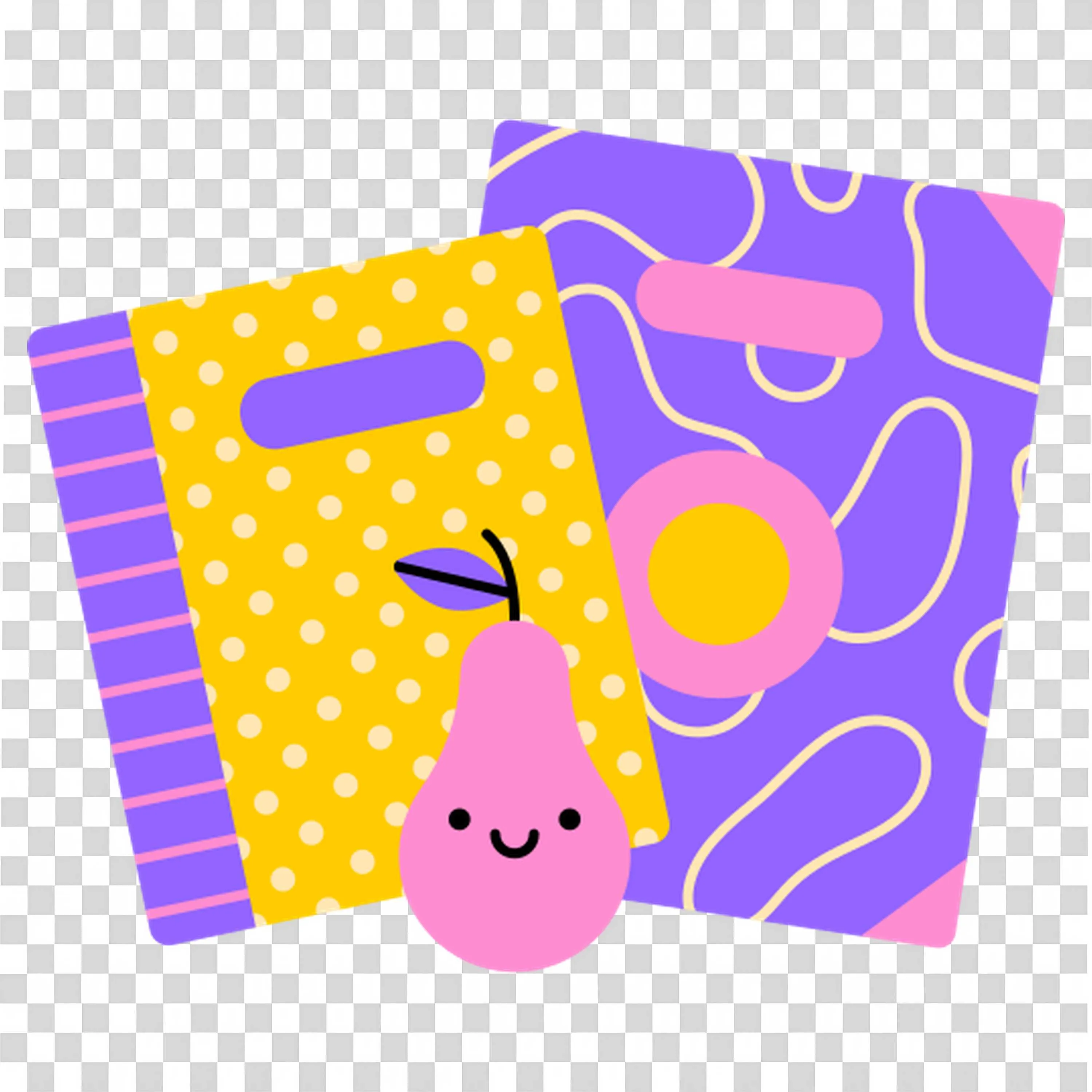 Books Backpack with Dotted Yellow Cover Design Png