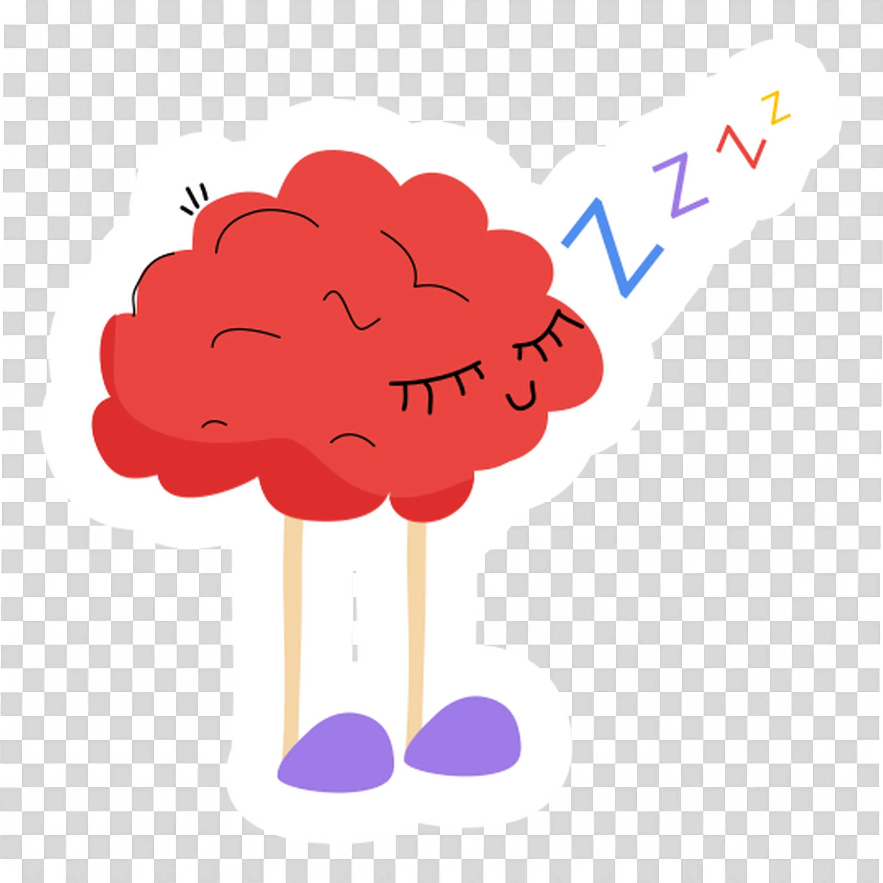 BrAIn Character Sleeping Peacefully On Legs with Eyes Closed