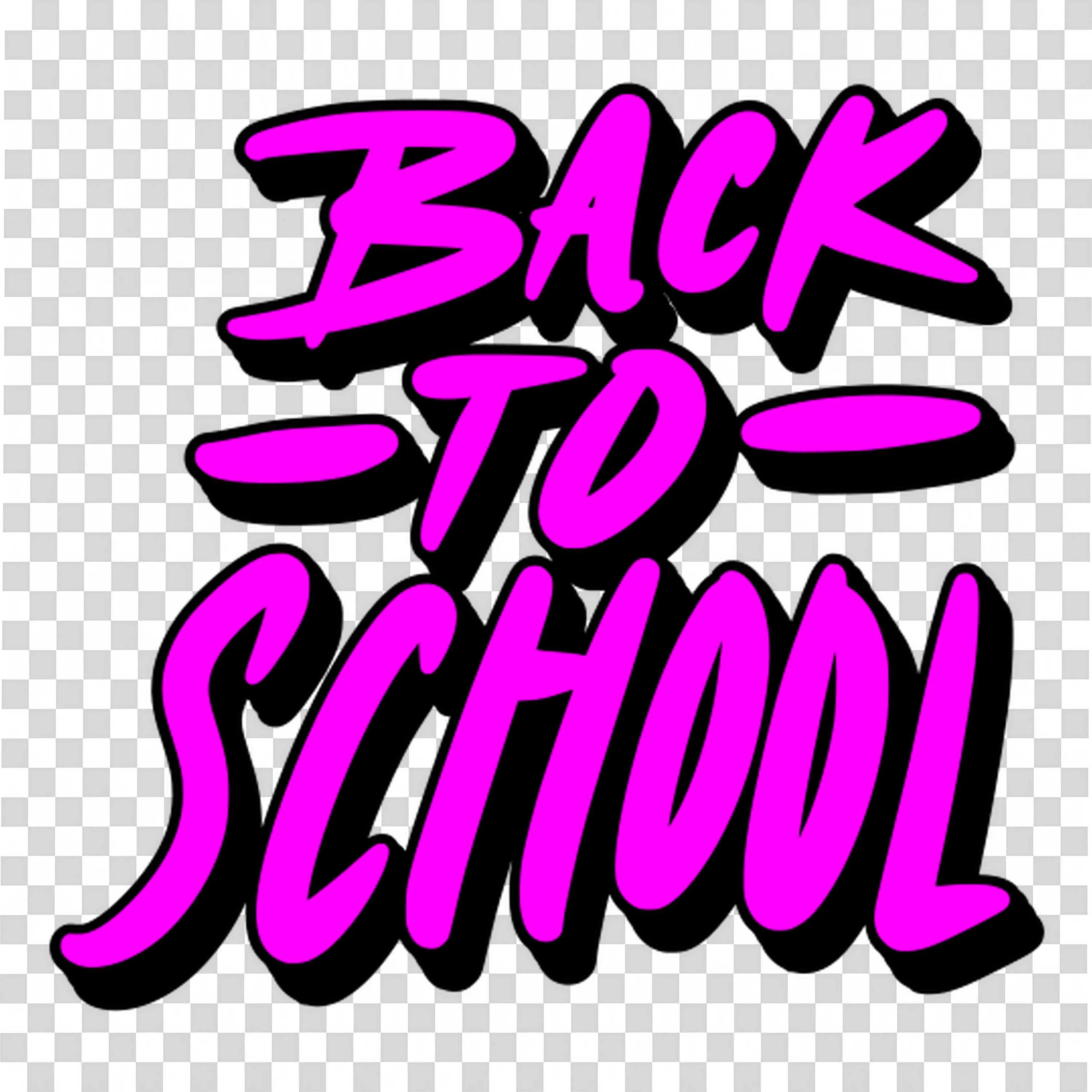 Bright Pink Back to School Text in a Bold Handwritten Font