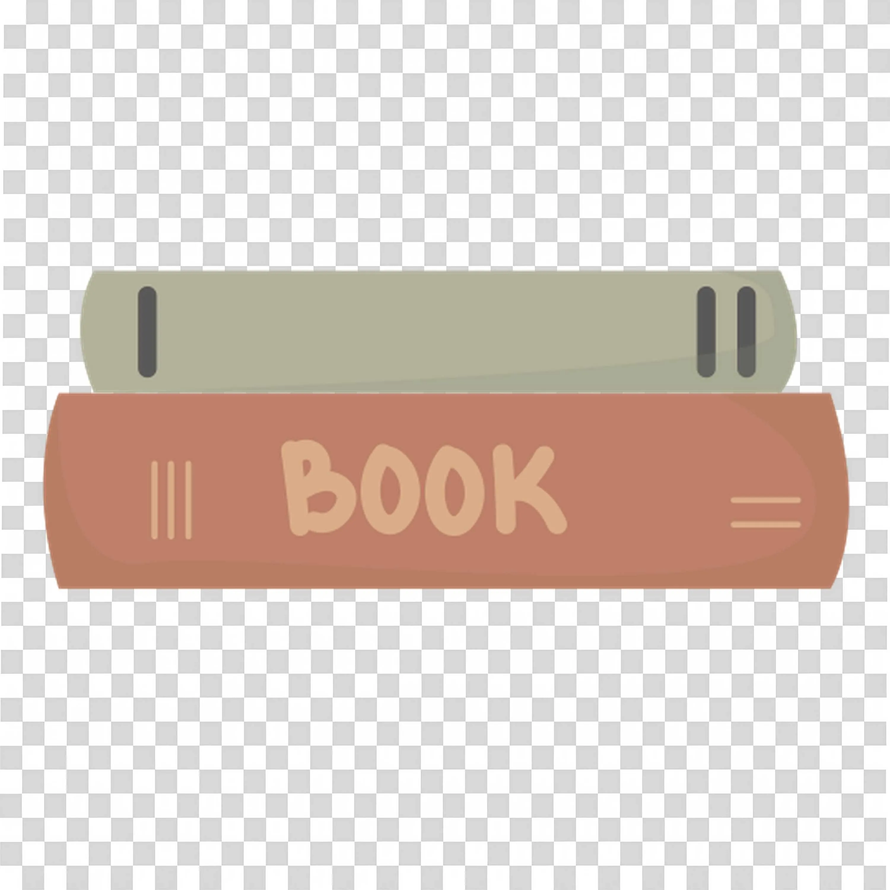 Brown Books Stacked with Label That Simply Reads Book