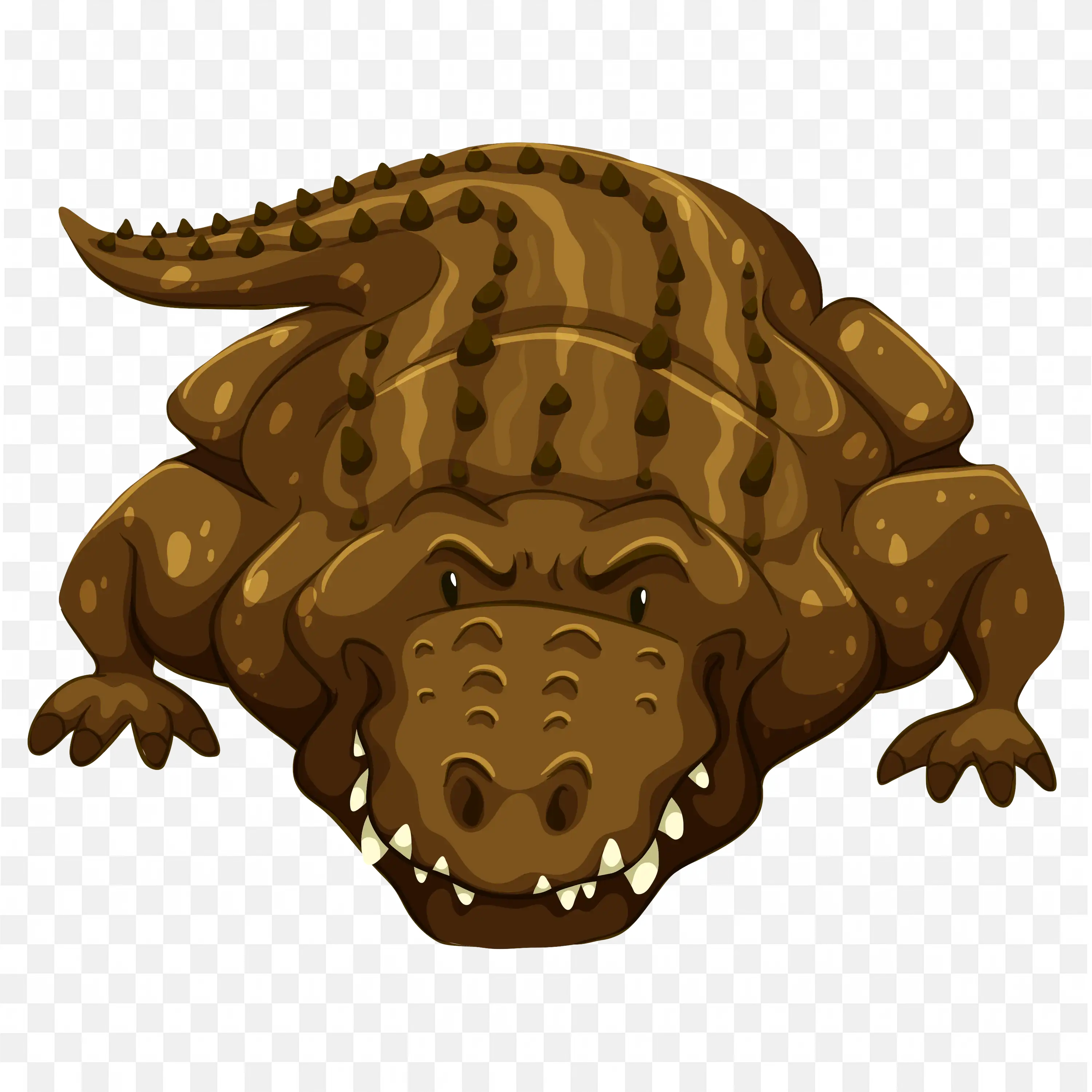 Brown Cartoon Crocodile Fun Animal Illustration PNG Image