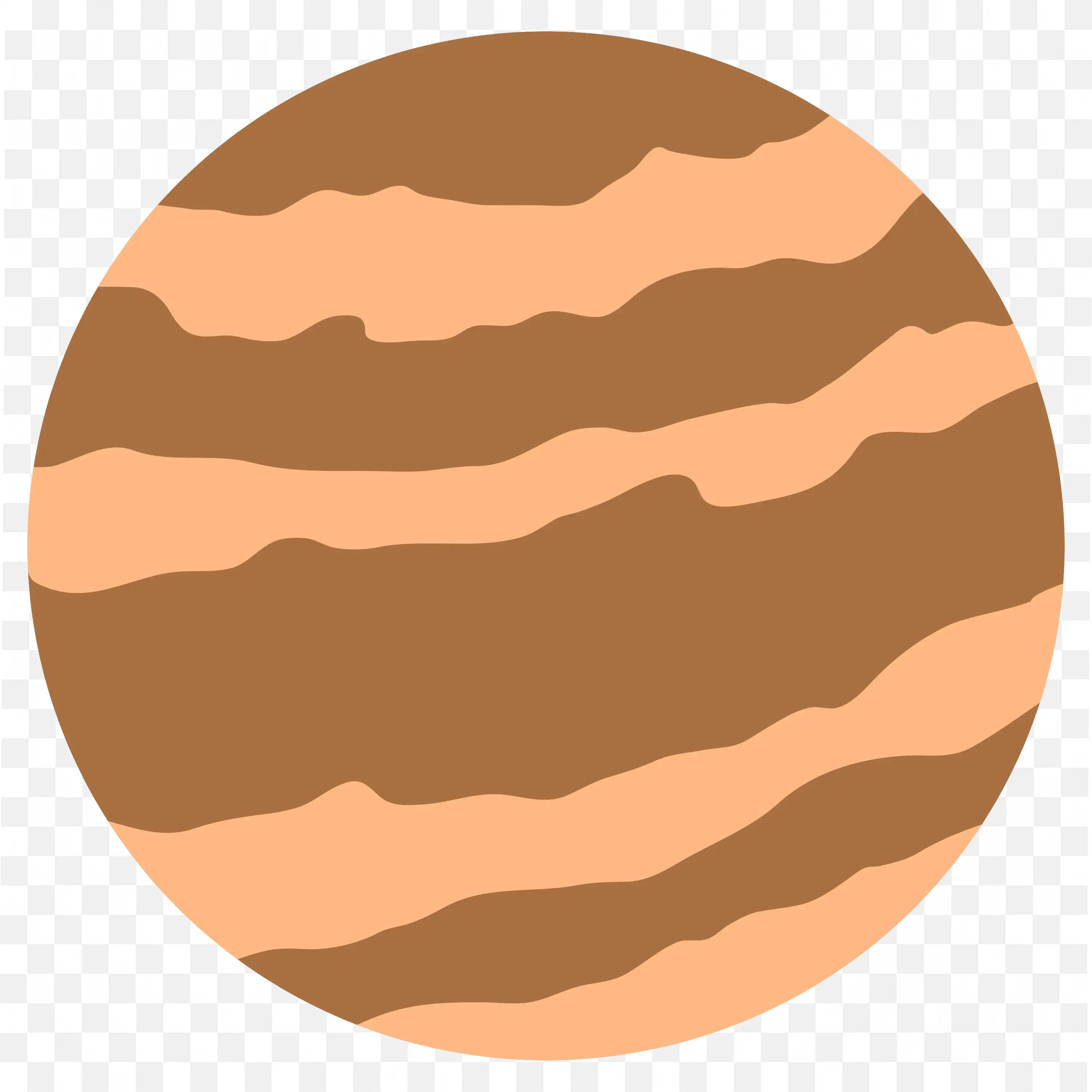 Brown Gas Giant Planet with Stripes PNG Space Art