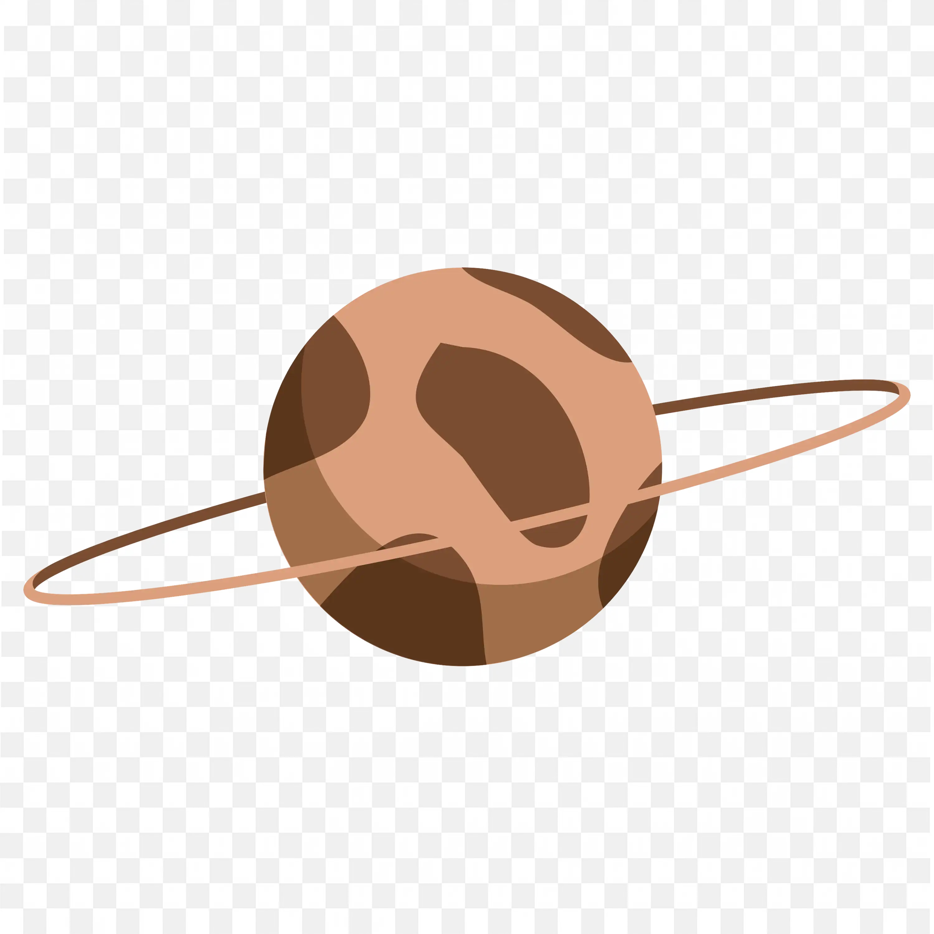 Brown Saturn Like Planet with Rings PNG Illustration Download