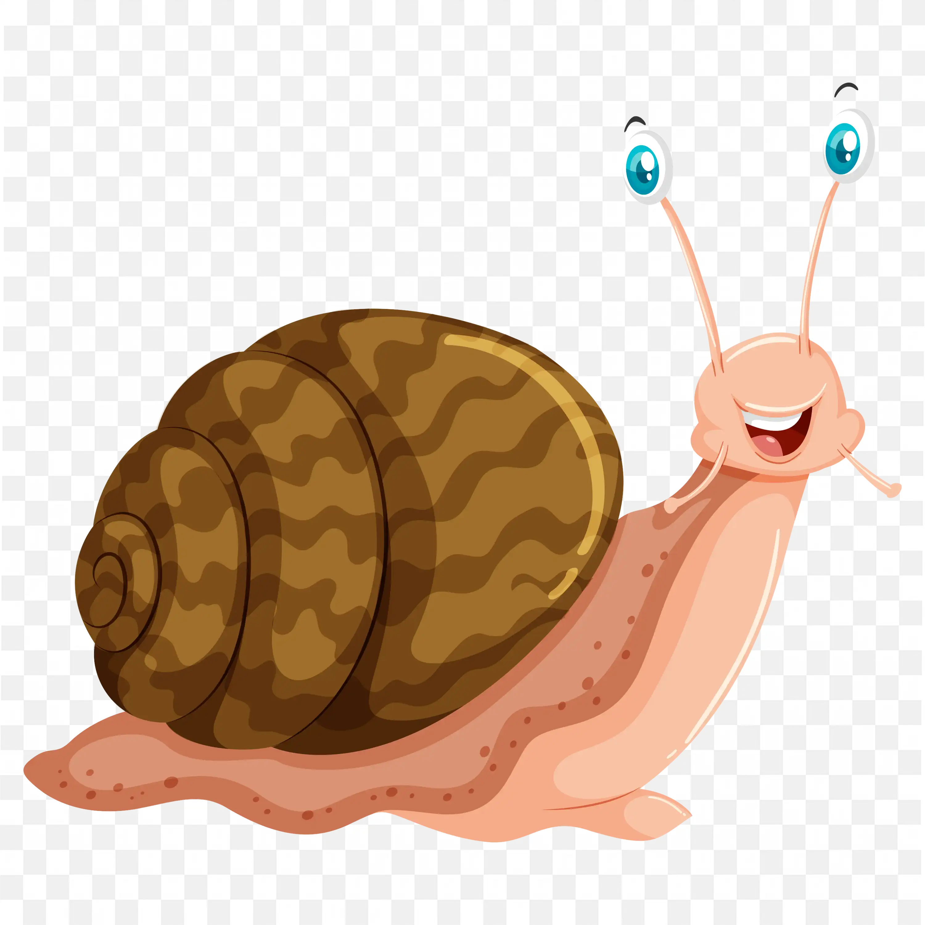 Brown Snail with Pink Body PNG Illustration Download