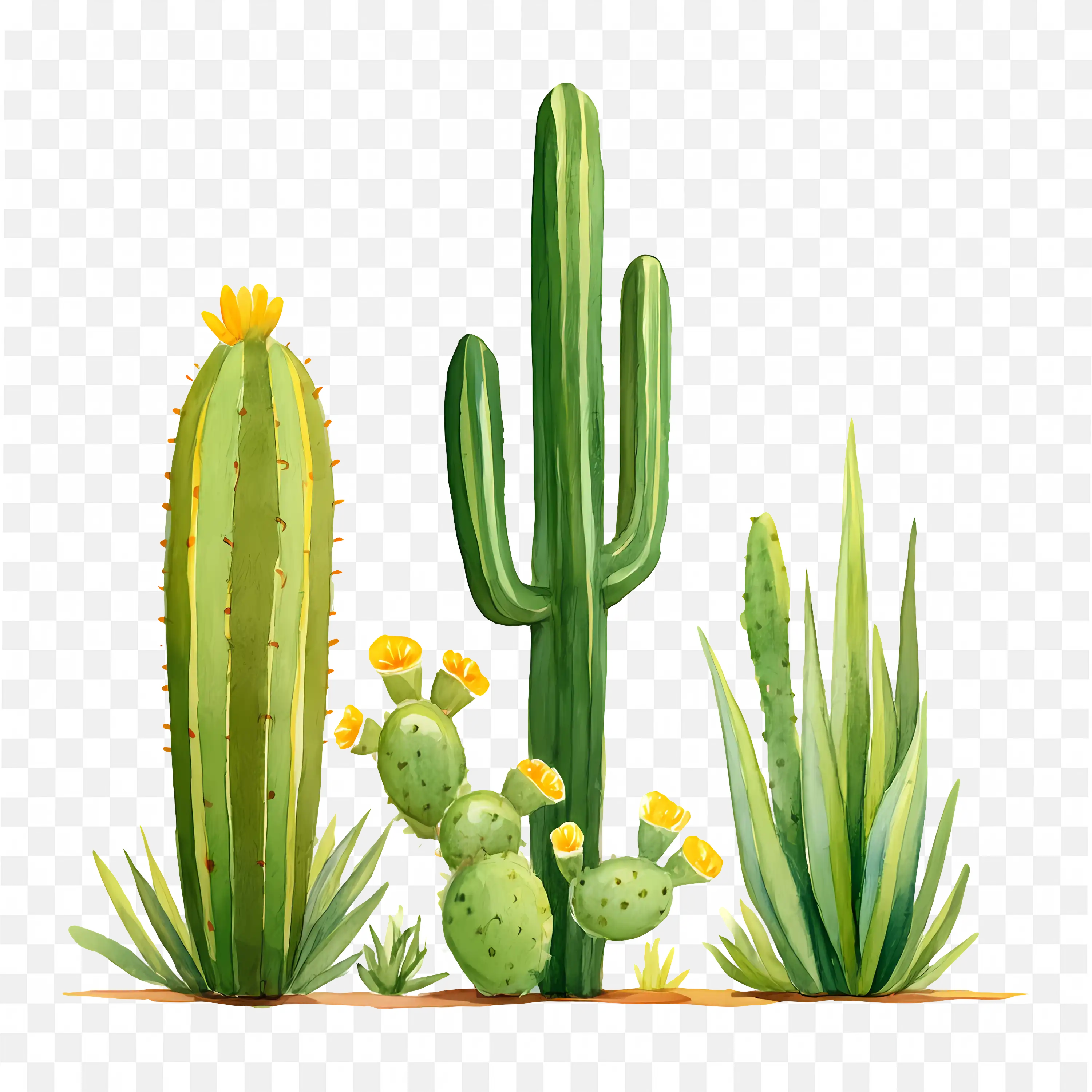 Cactus PNG Nature Clip Art Desert Succulent Isolated Art