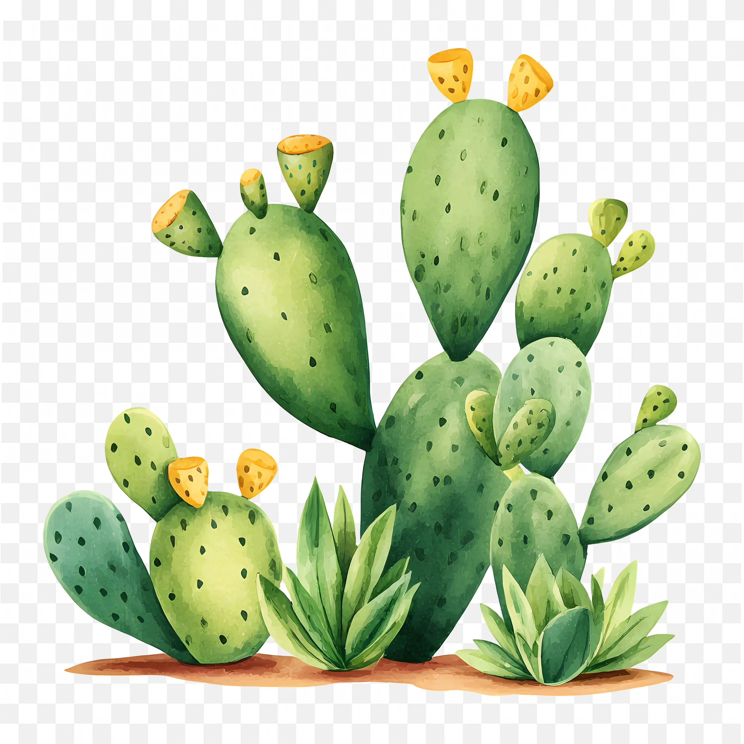 Cactus PNG Nature Desert Plant Art Clip Green Scene Design