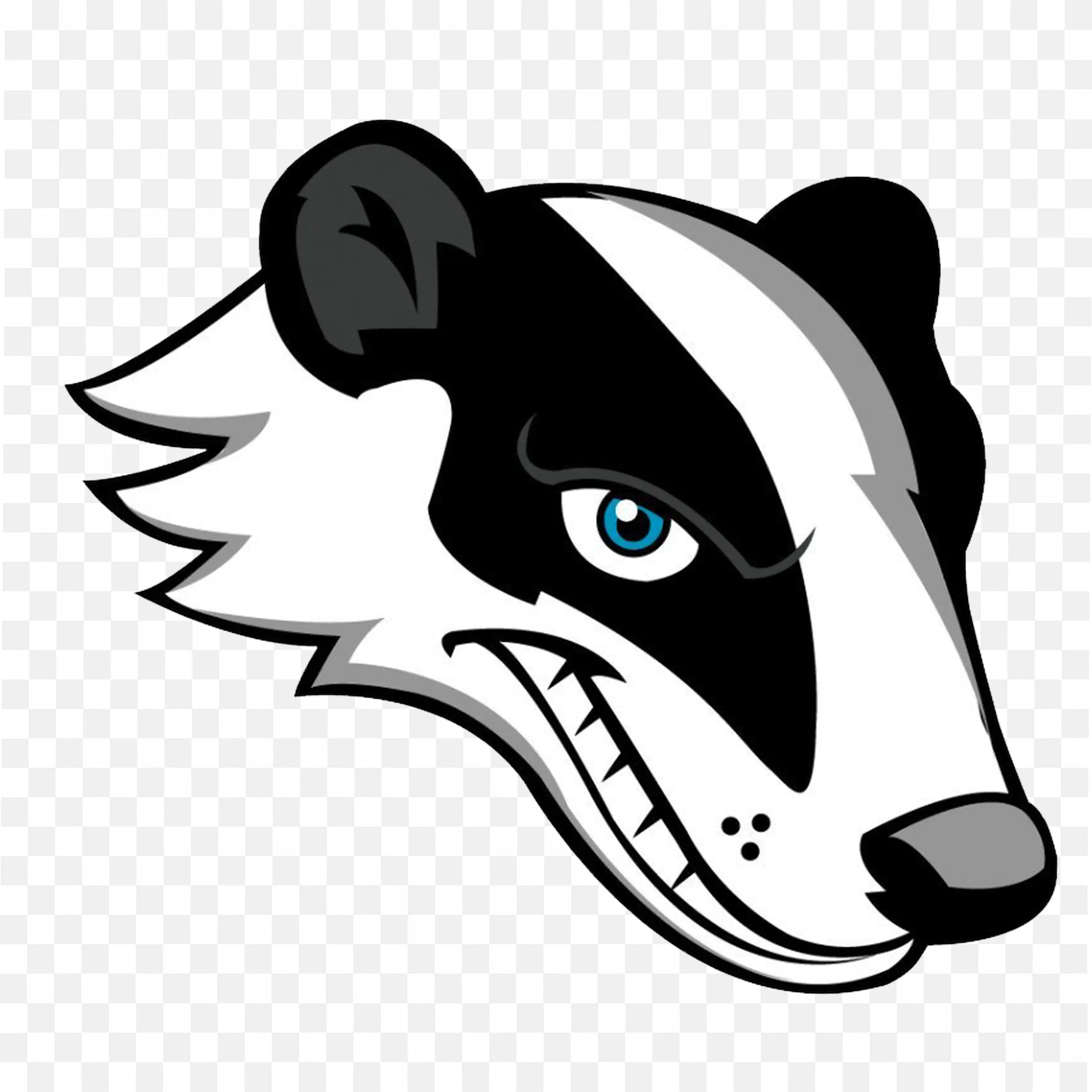Cartoon Badger Head Logo PNG Stylized Mascot Clipart
